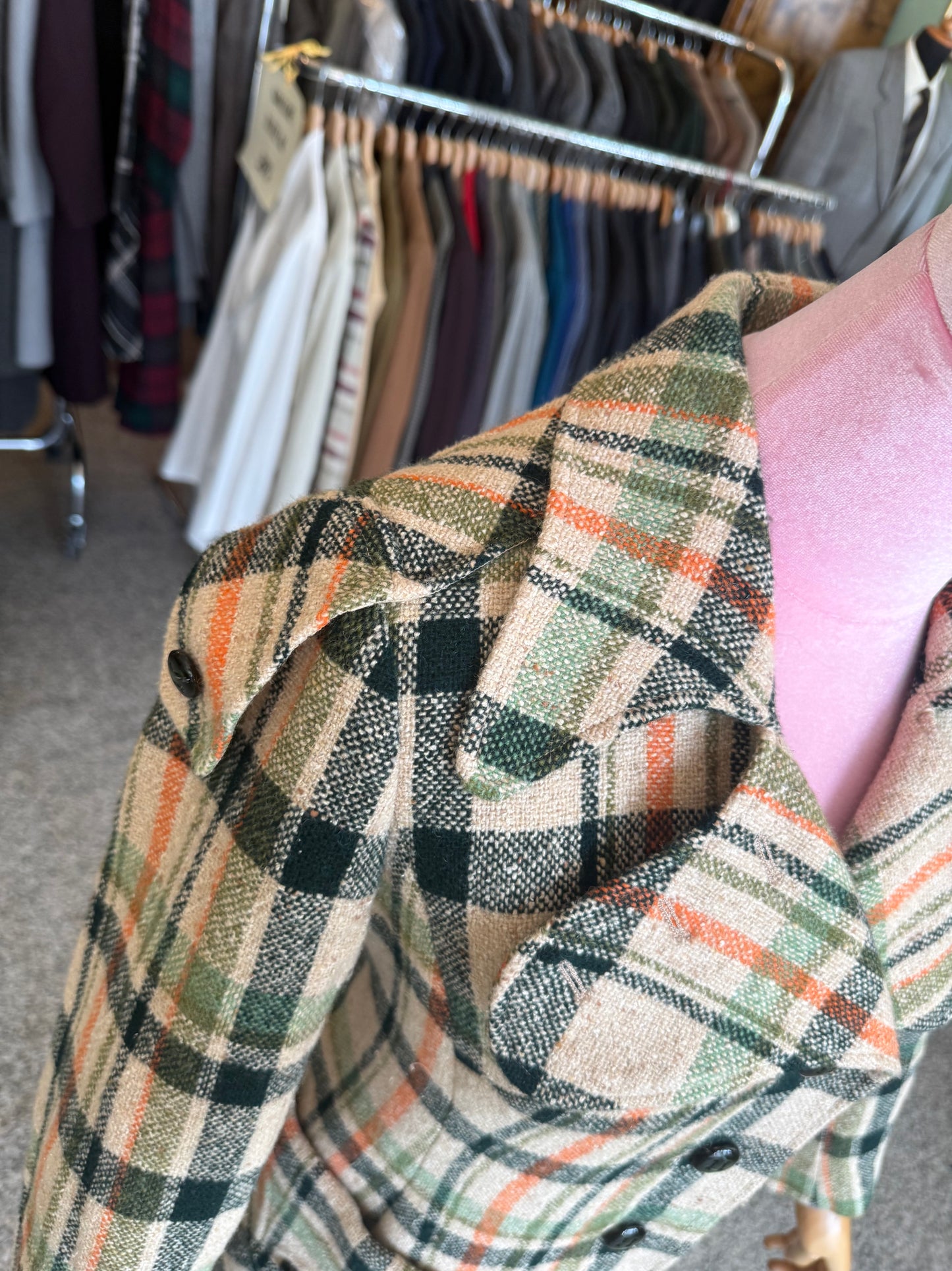 Cappotto anni ‘70 fantasia check - TG. 38