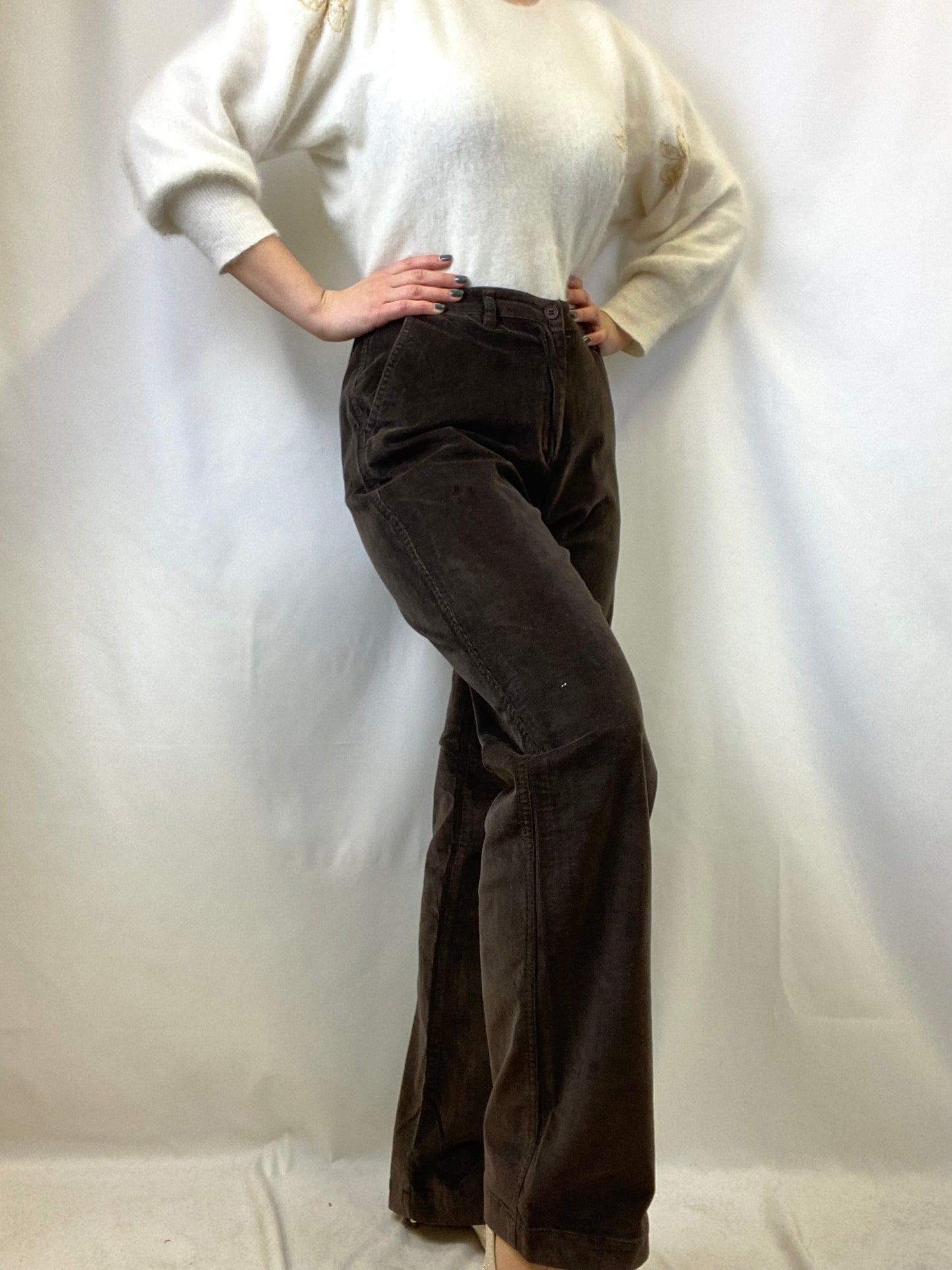 Pantaloni in velluto marrone - TG. 42/44