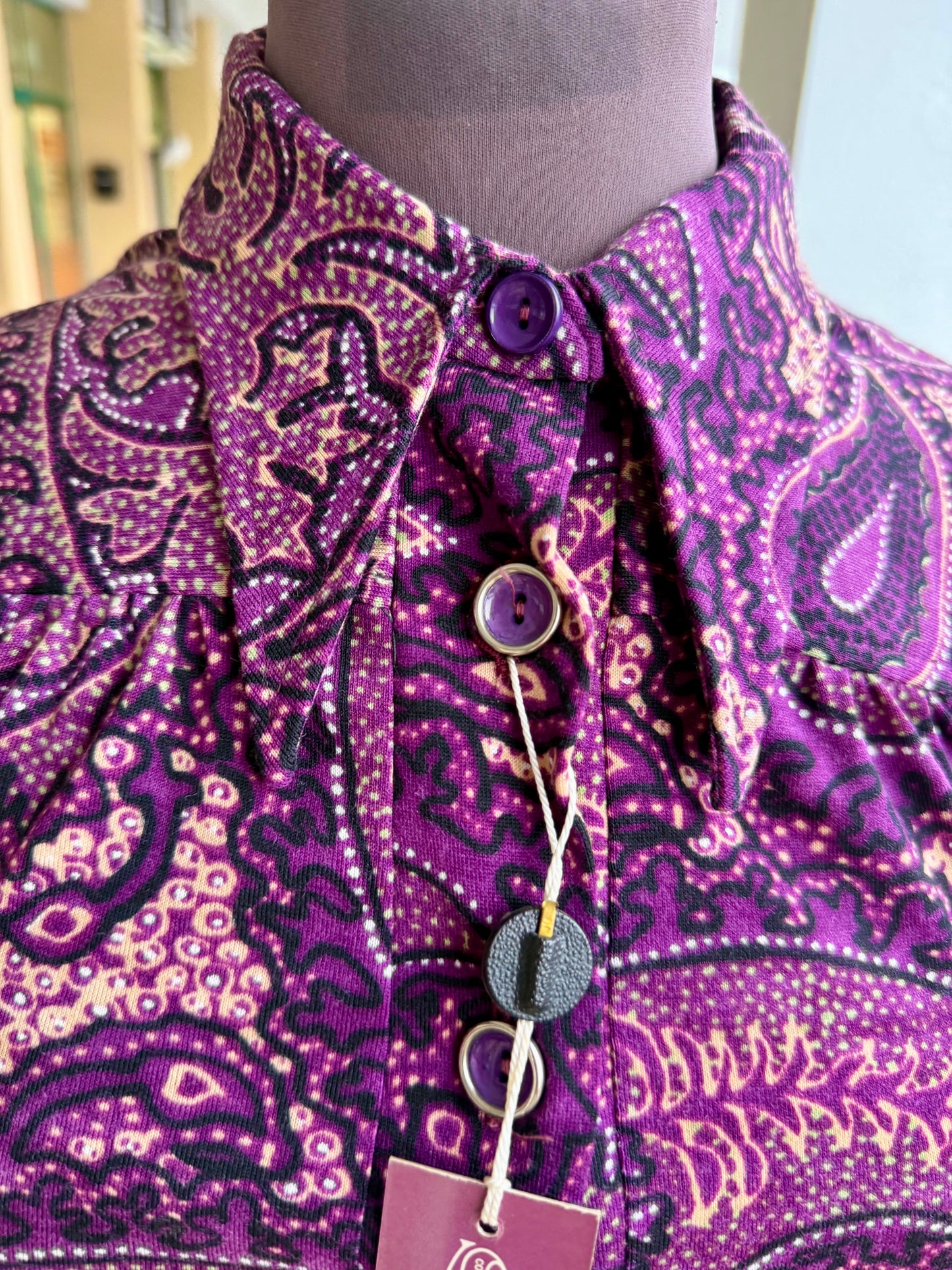 Abito chemisier paisley viola NOS - TG. 38