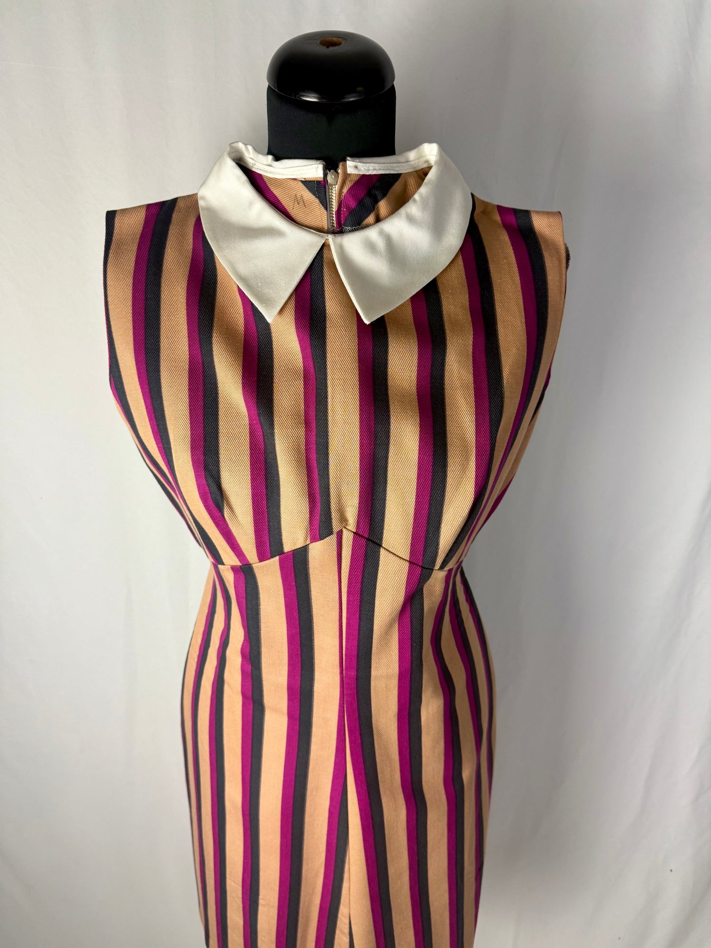 Abito anni ‘60 sartoriale a righe - TG. 40