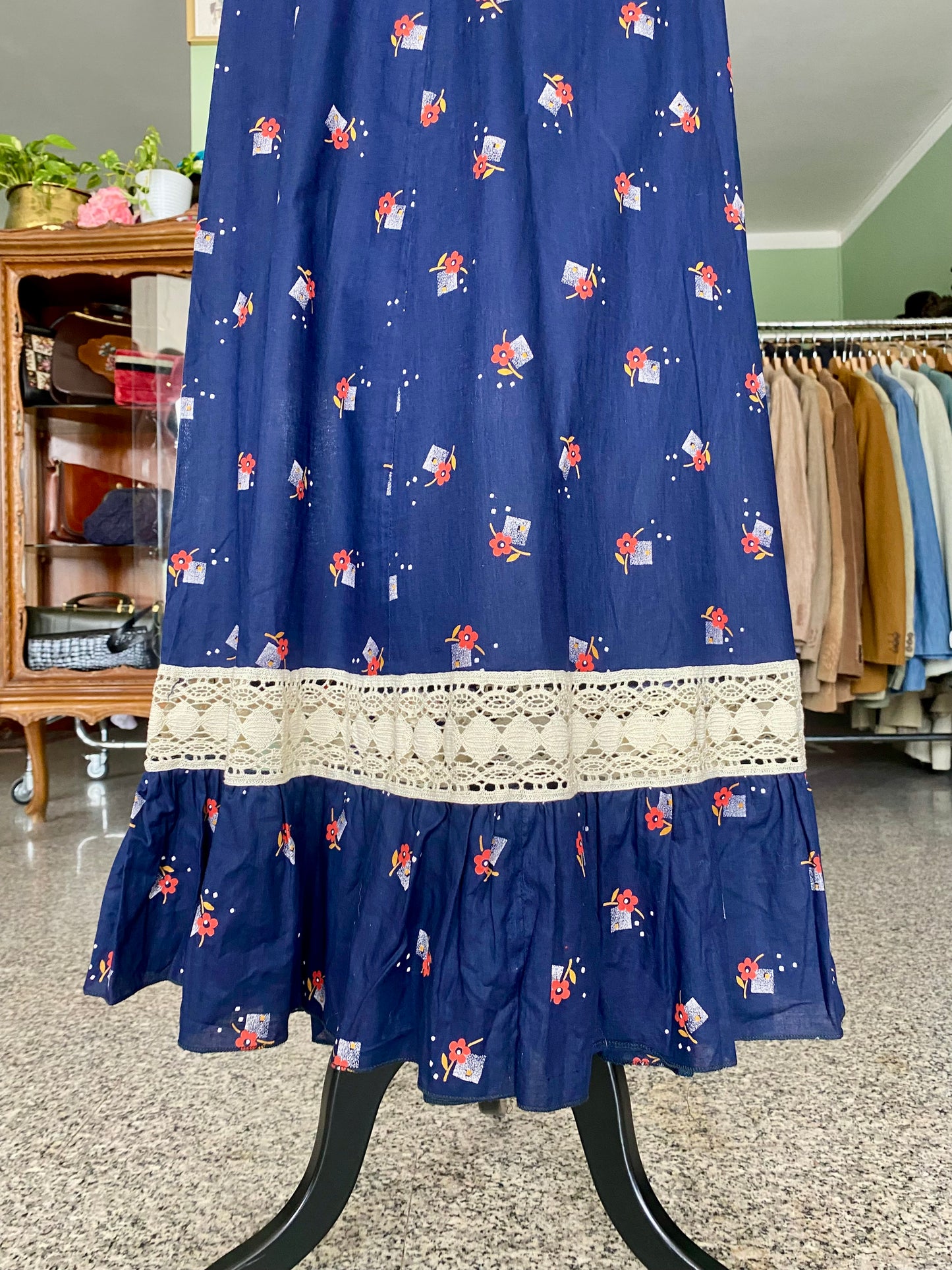 Maxi gonna in tela di cotone anni ‘70 - TG. 38