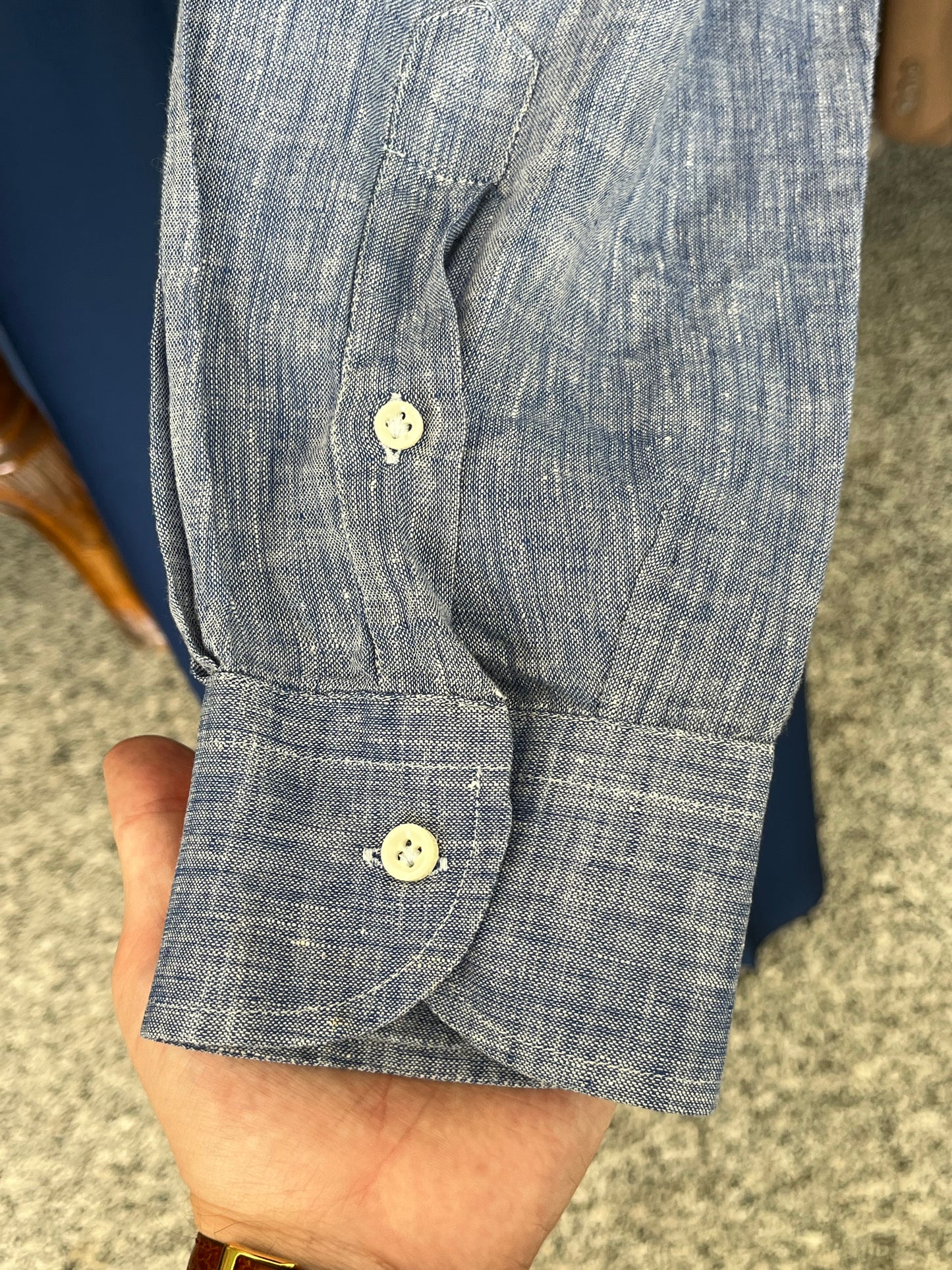Camicia puro lino button-down tg. L-XL