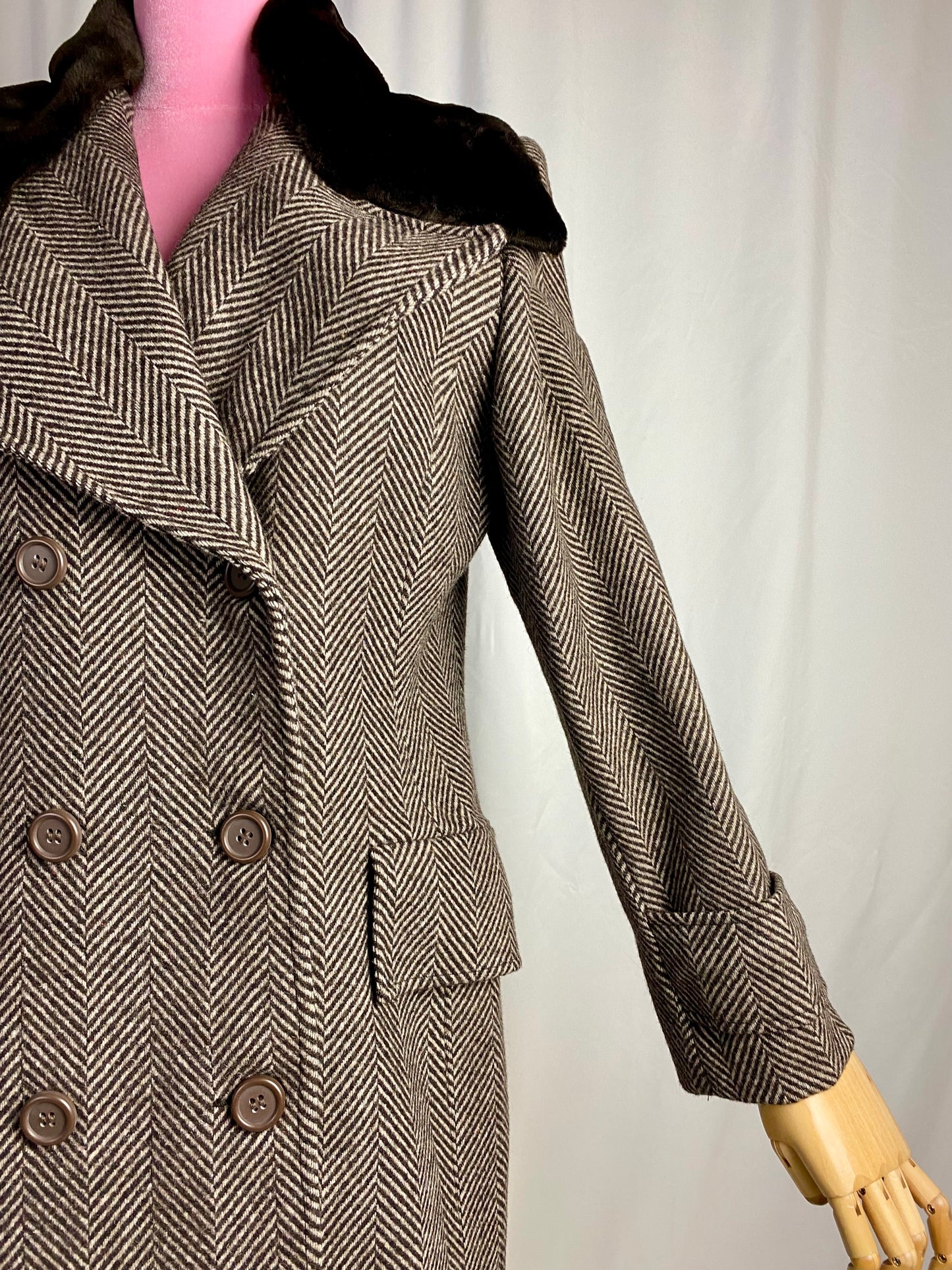 Cappotto di lana spigato - TG. 44