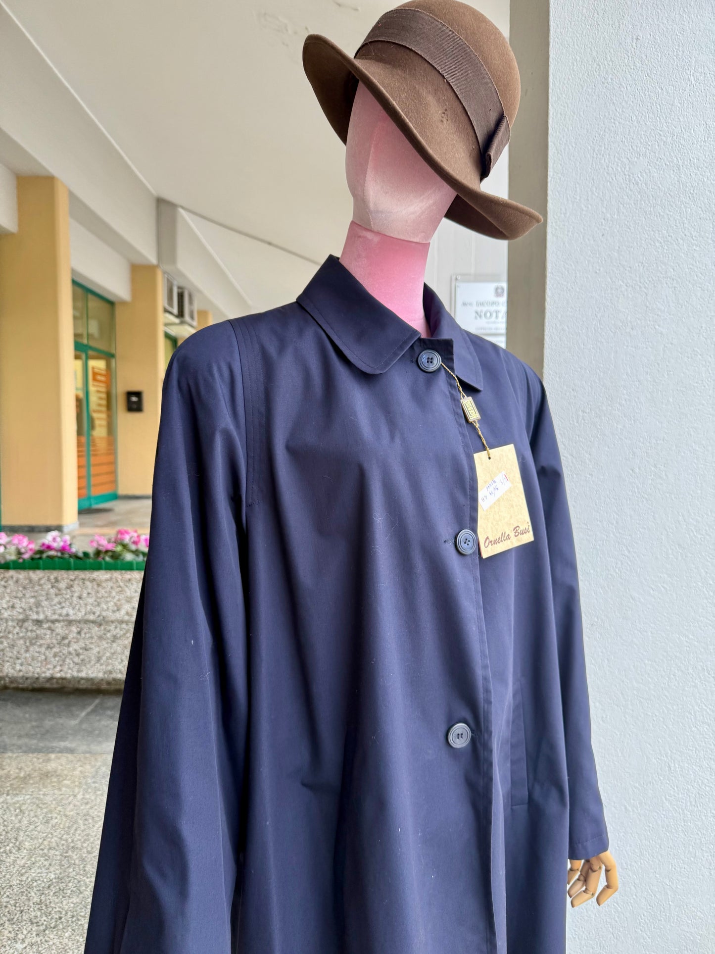 Trench anni ‘80 blu navy - TG. 50/52