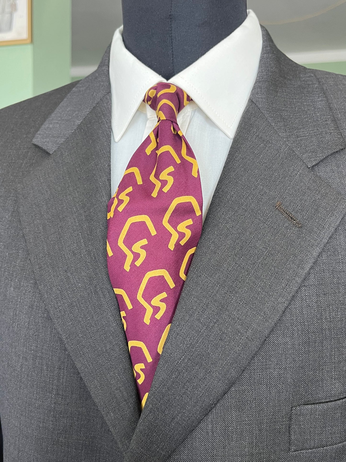 Cravatta swing anni ‘70 borgogna