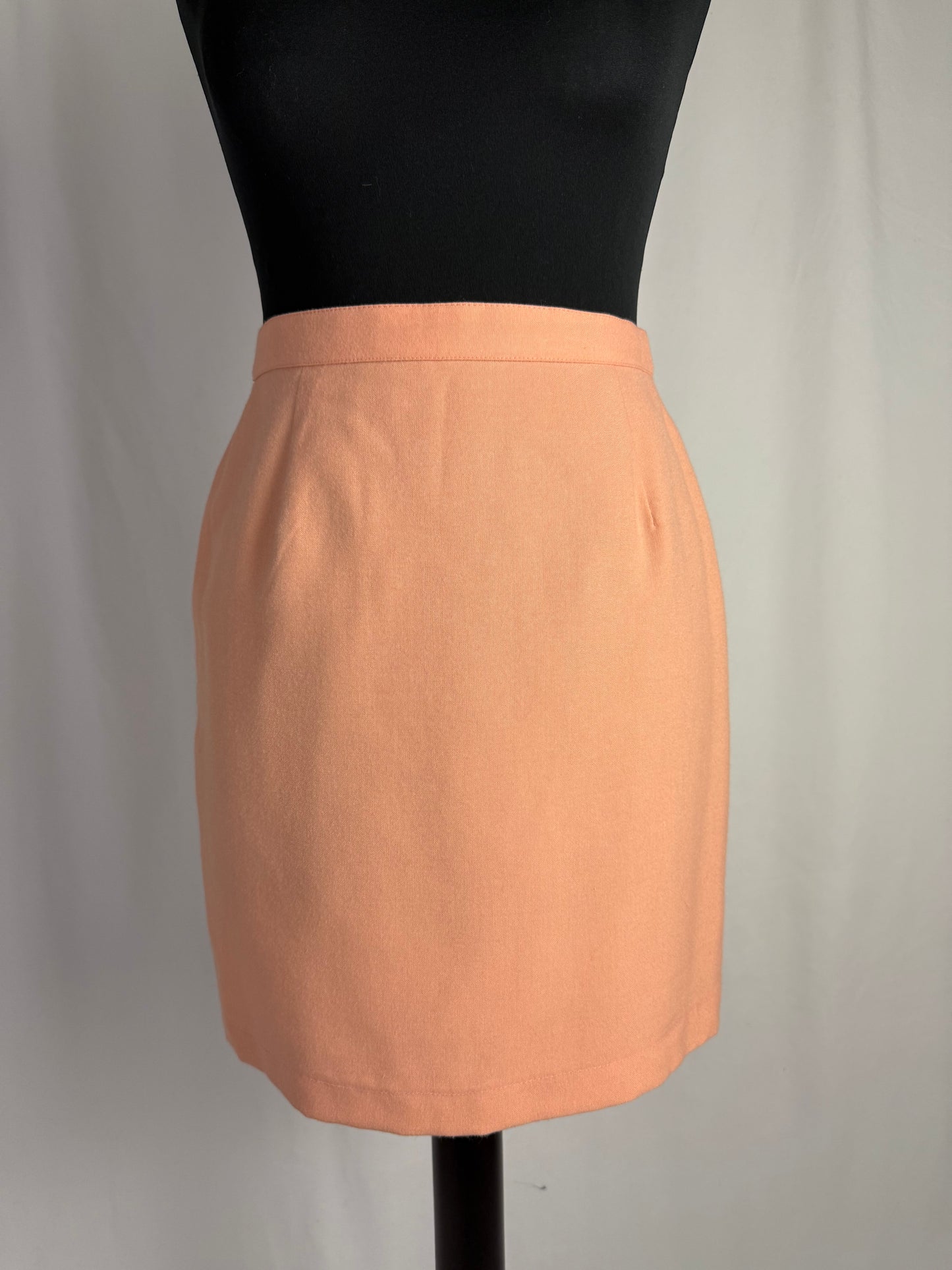 Tailleur anni ‘80 color pesca in fresco lana - TG. 40