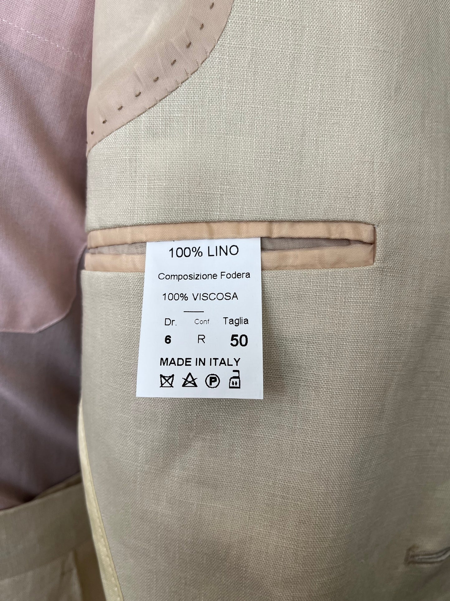 Completo in lino crema NOS tg. 52