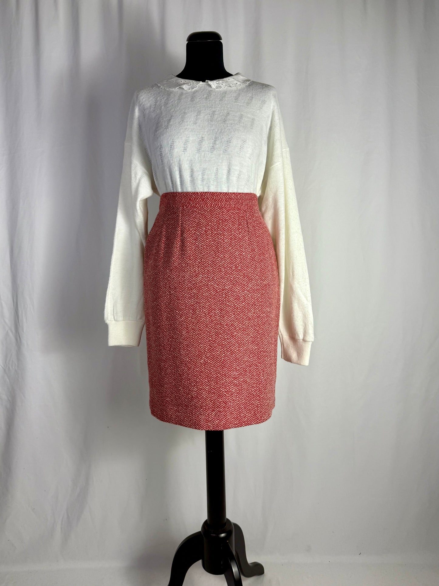 Gonna anni ‘80 lana a spina di pesce - TG. 44