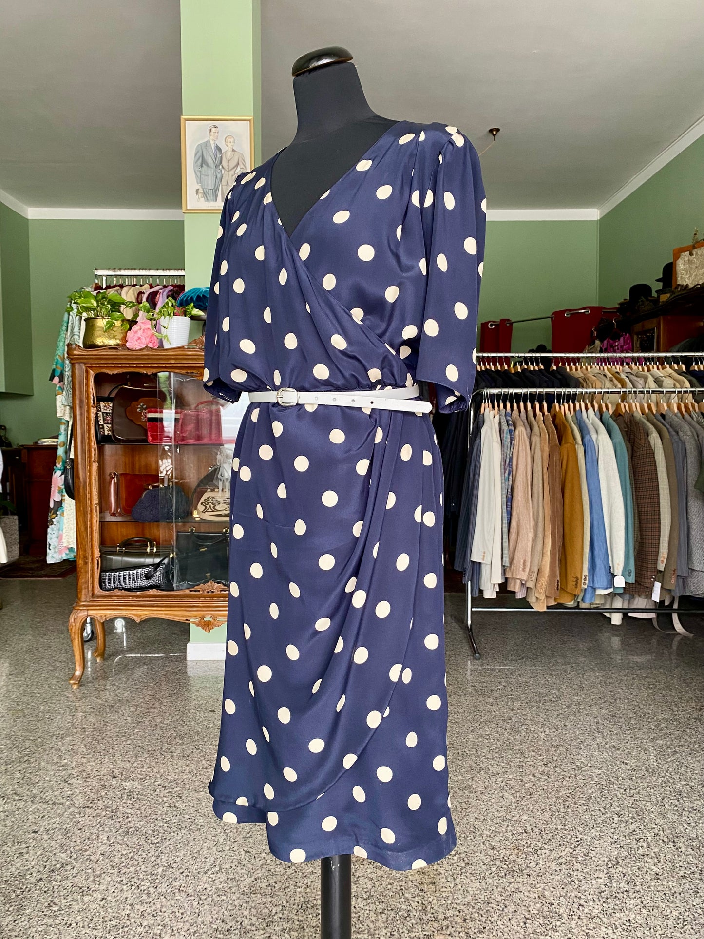 Abito classico a pois in seta - TG. 46