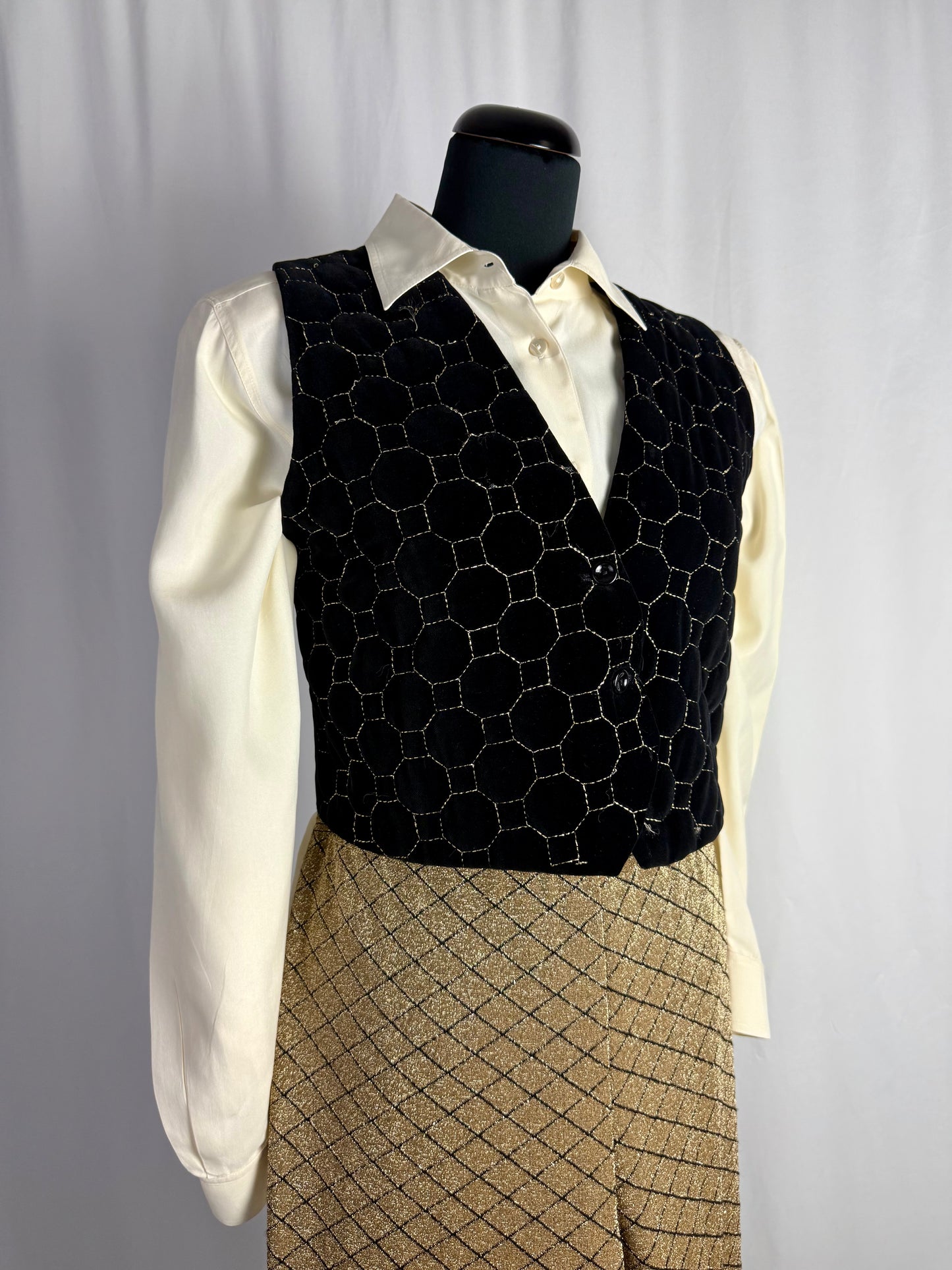 Gilet in velluto oro e nero - TG. 40