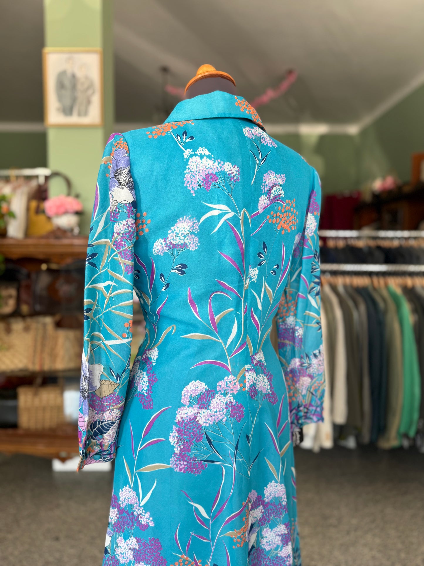 Maxi dress anni ‘70 turchese - TG. 44