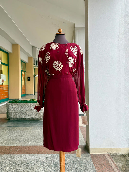 Tailleur in seta color Borgogna - TG. 46/48
