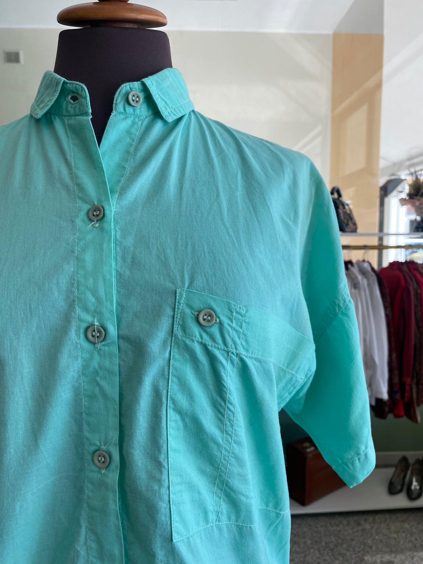 Camicia verde acqua in cotone - TG. 40/42/44