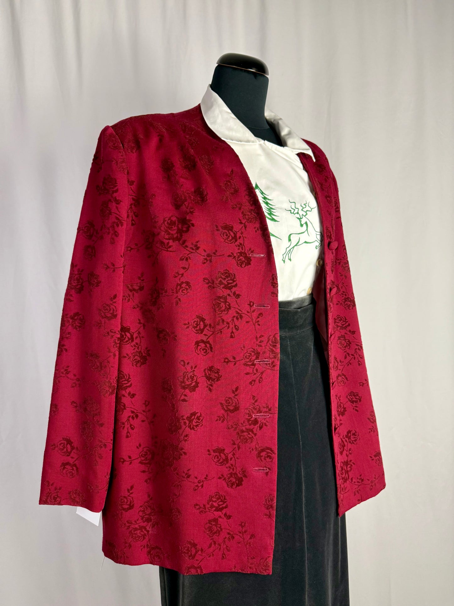 Giacca sartoriale con rose in velluto - TG. 46