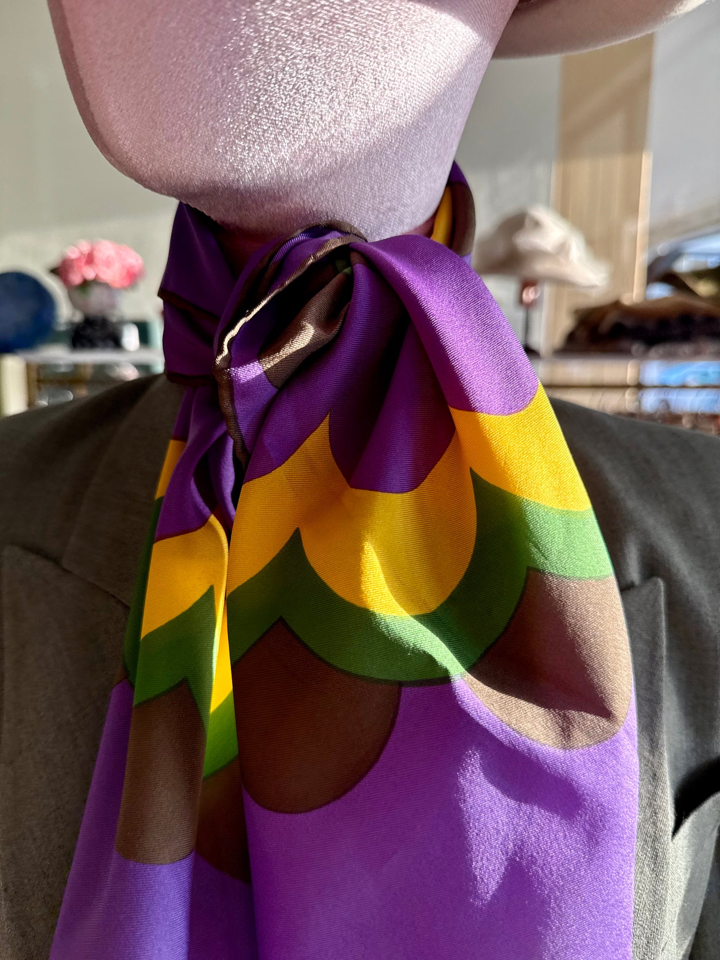 Foulard anni ‘70 con stampa grafica