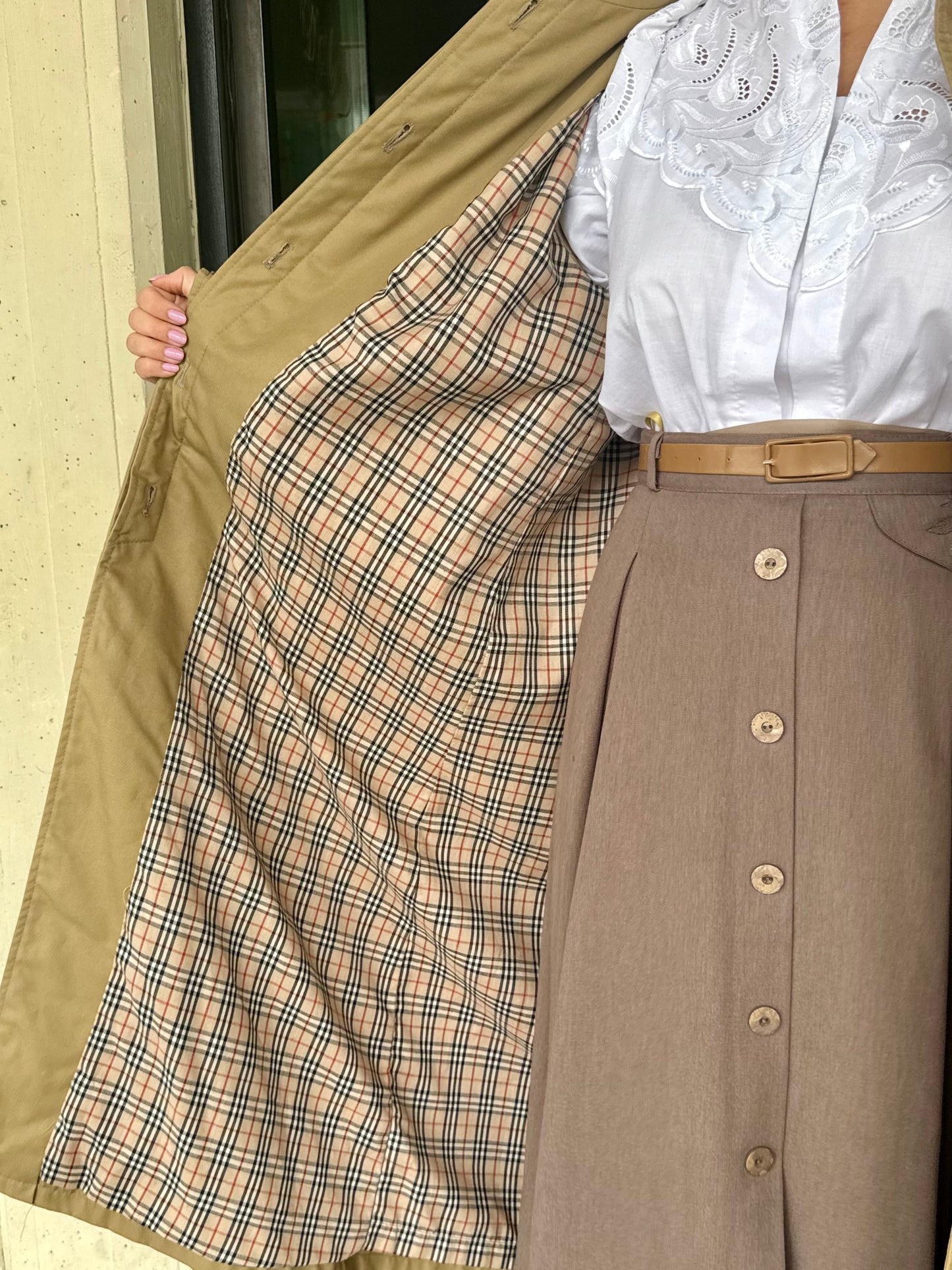 Trench sabbia anni ‘70 con cappuccio - TG. 42 - 48