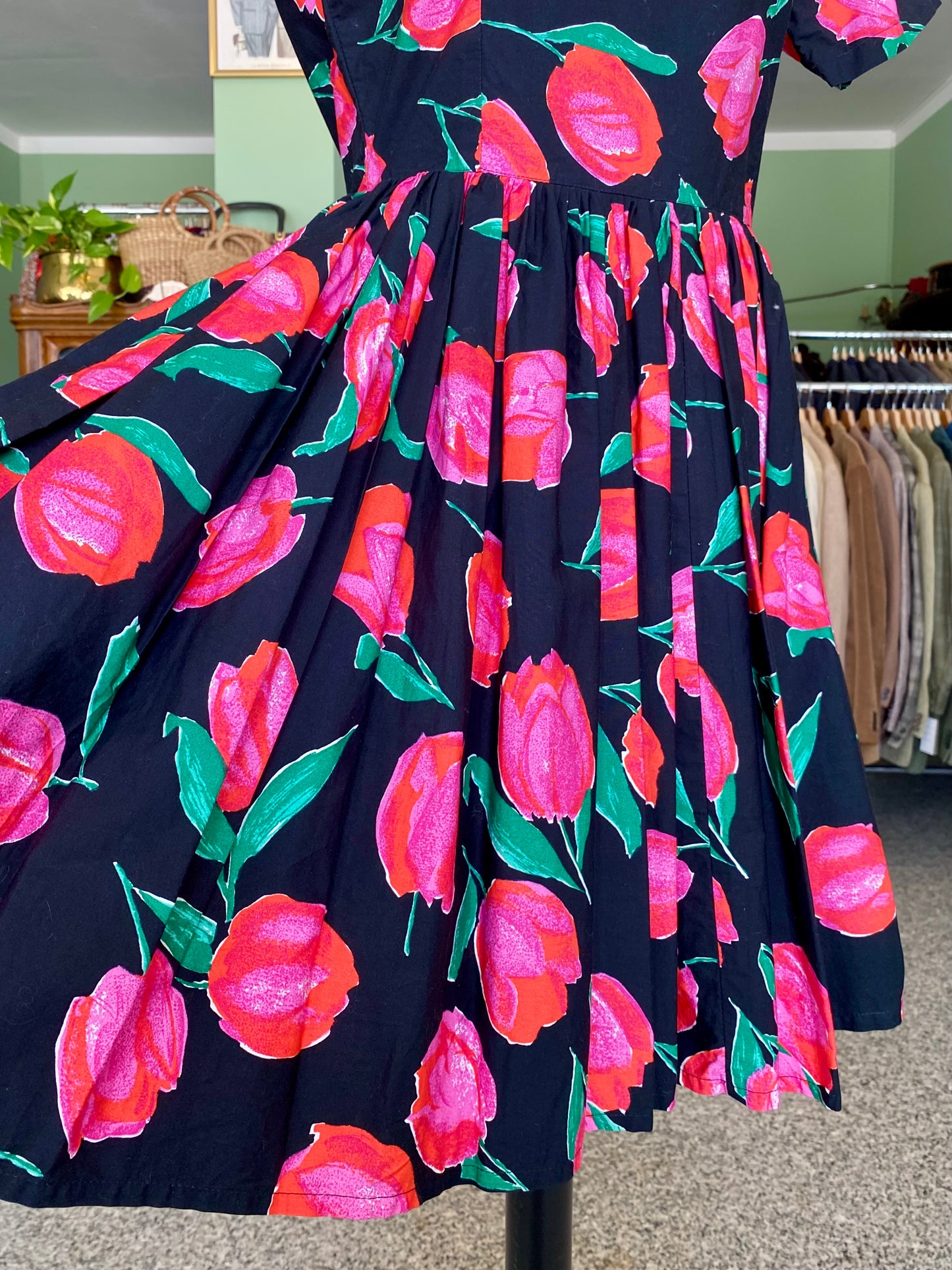 Abito in puro cotone con tulipani - TG. 42