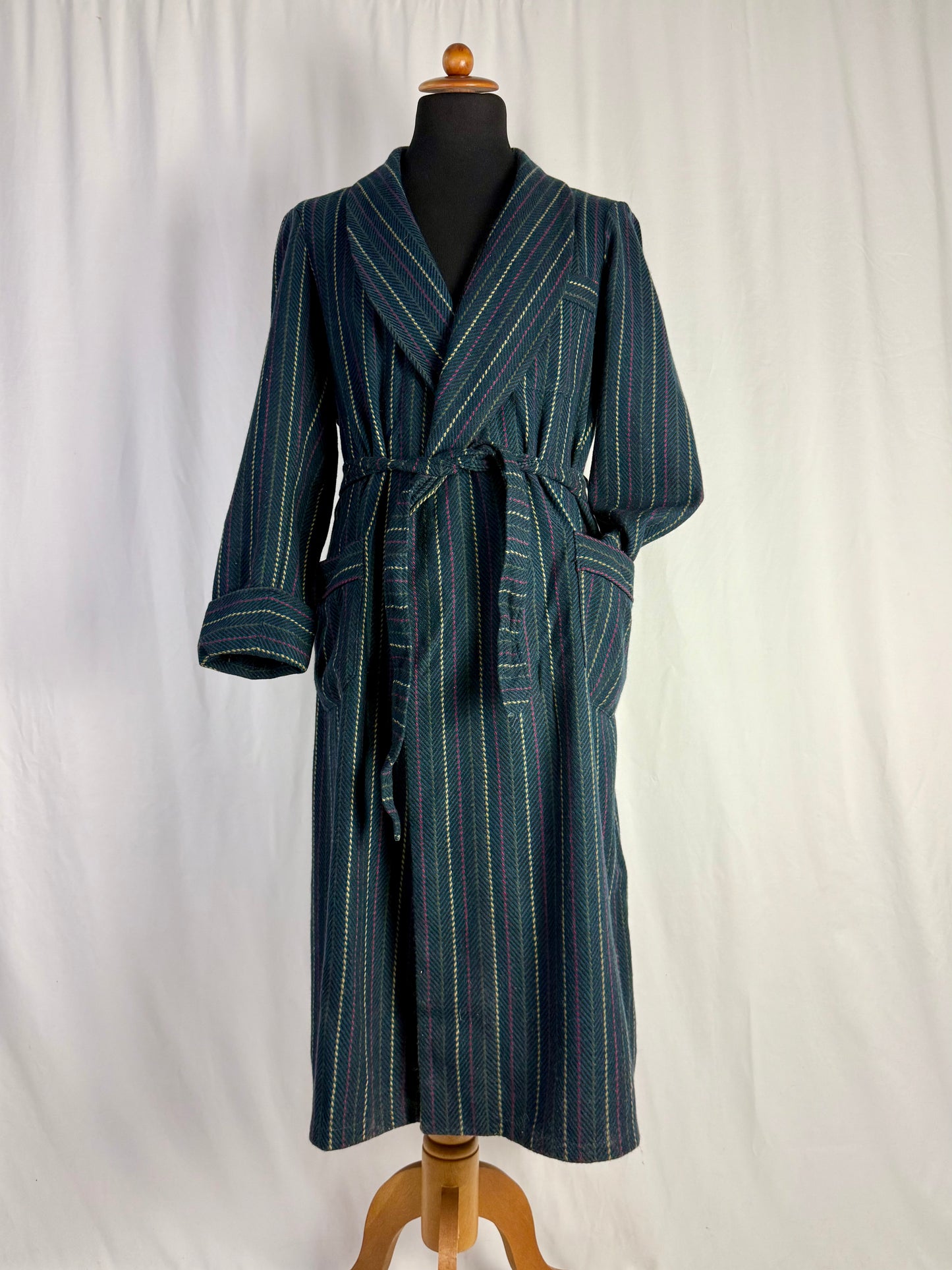 Vestaglia ottanio a righe colorate - TG. M/L