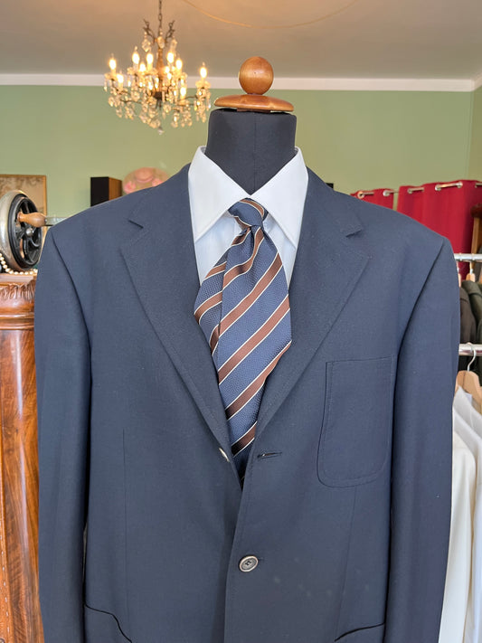 Cravatta anni ‘80 regimental blu e marrone