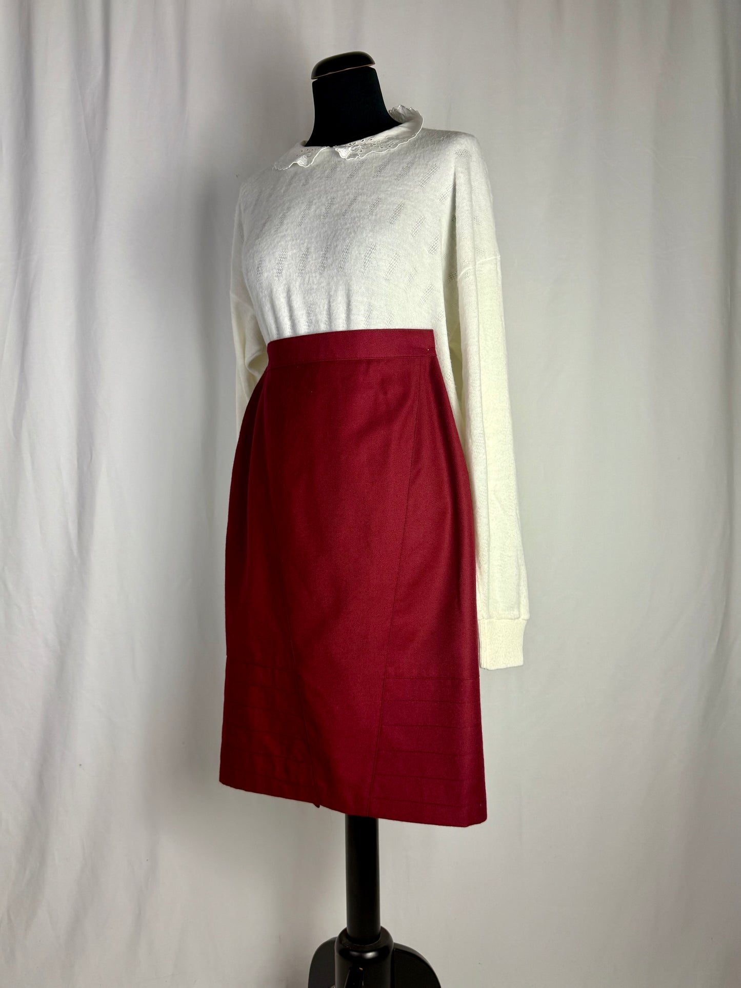 Gonna bordeaux in lana - TG. 38