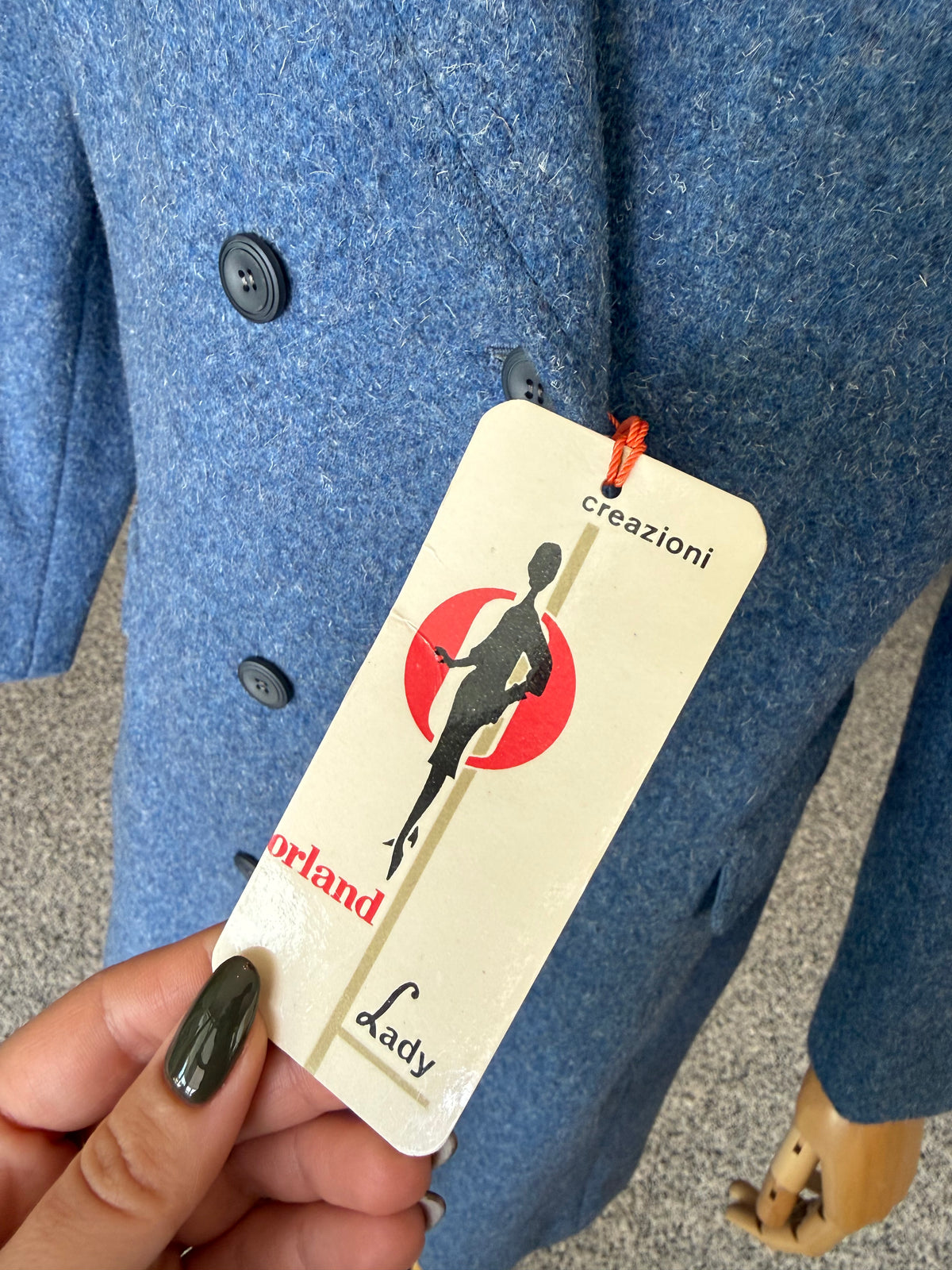 Cappotto NOS ceruleo pura lana vergine - TG. 40/42