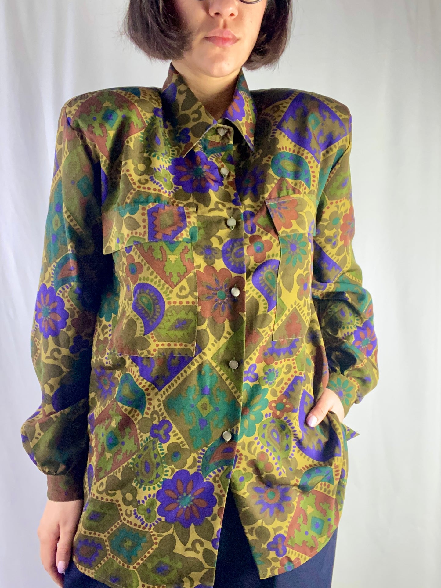 Camicia con stampa astratta - TG. 46