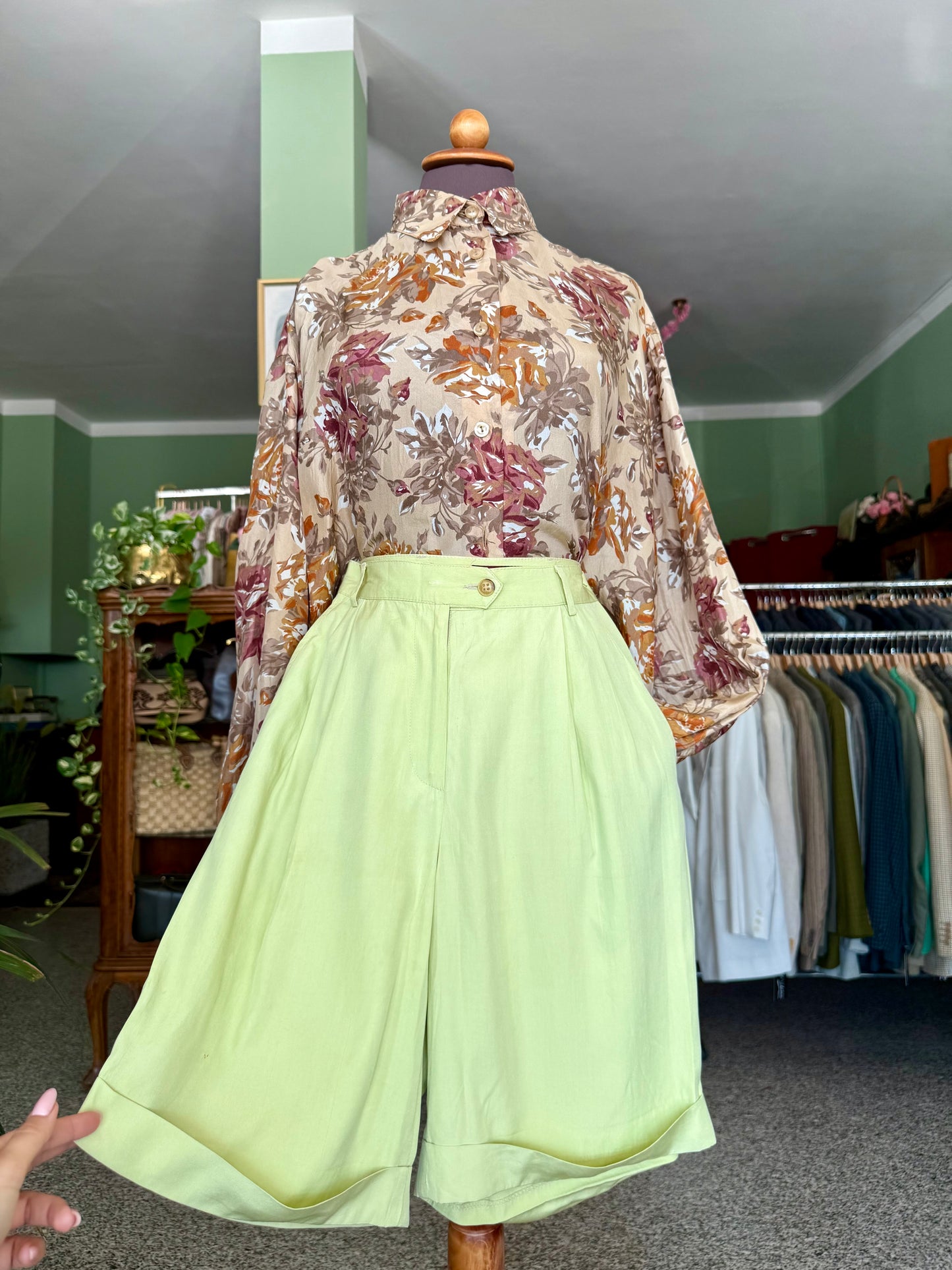 Pantaloni corti a vita alta lime 🍋‍🟩- TG. 40