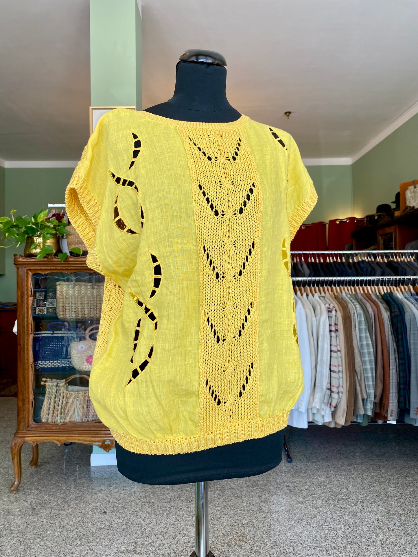 Maglia gialla in lino e cotone - TG. 46/48