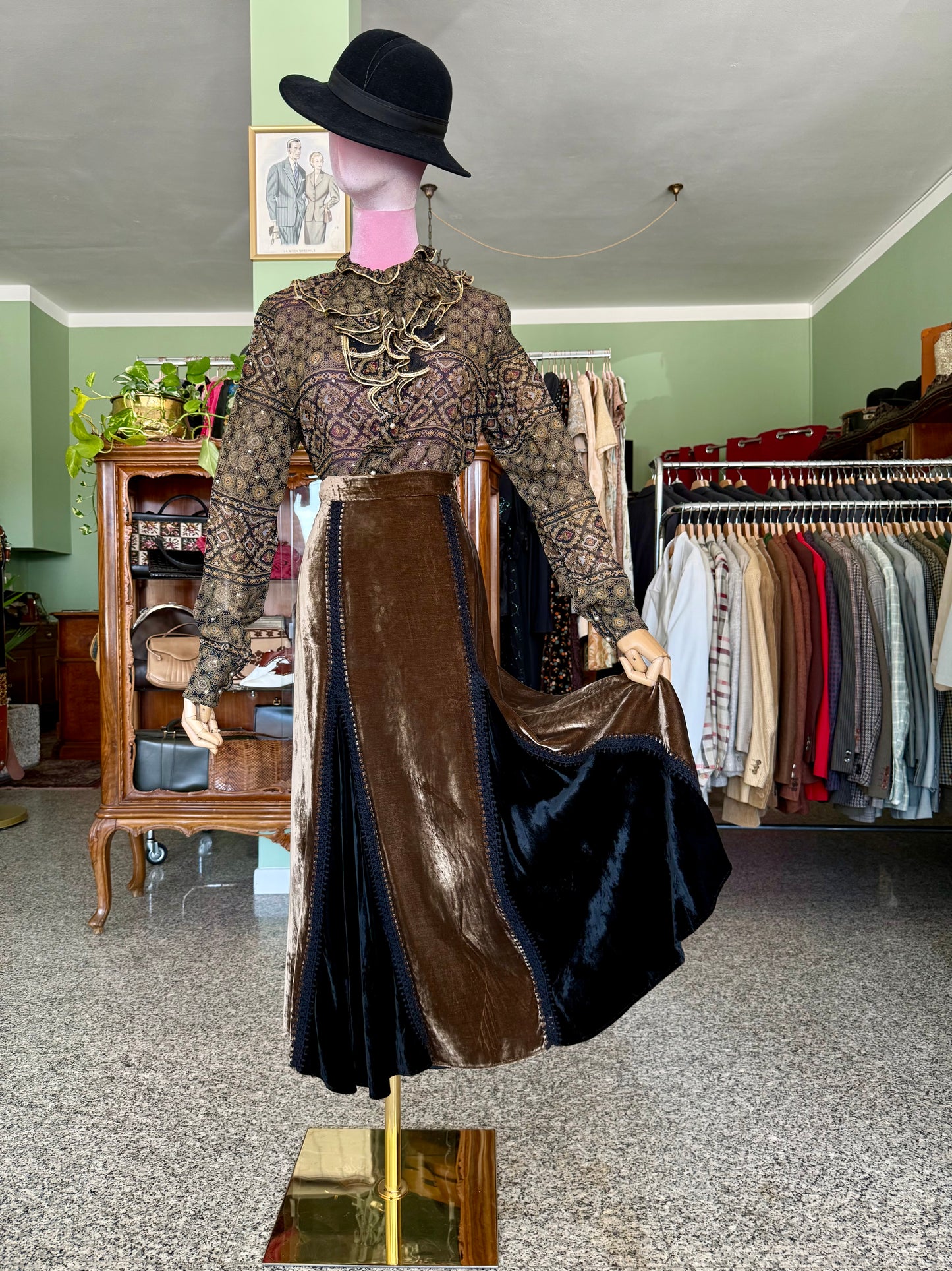 Gonna Alberta Ferretti in velluto di seta  - TG. 44