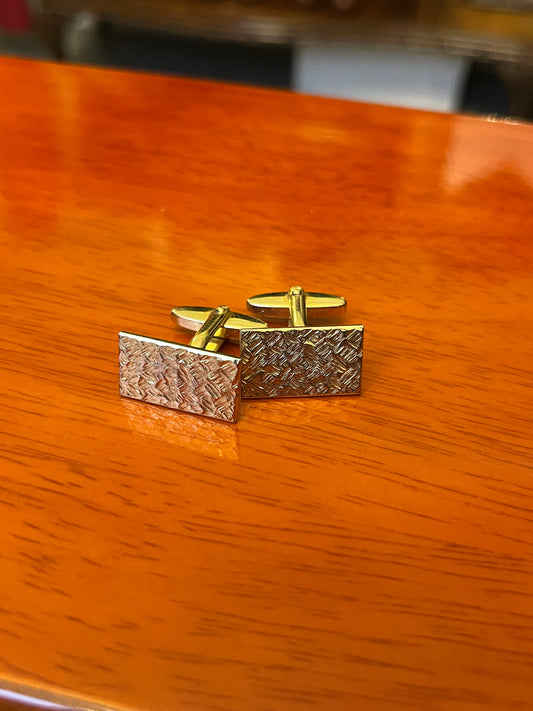 Gemelli dorati rettangolari