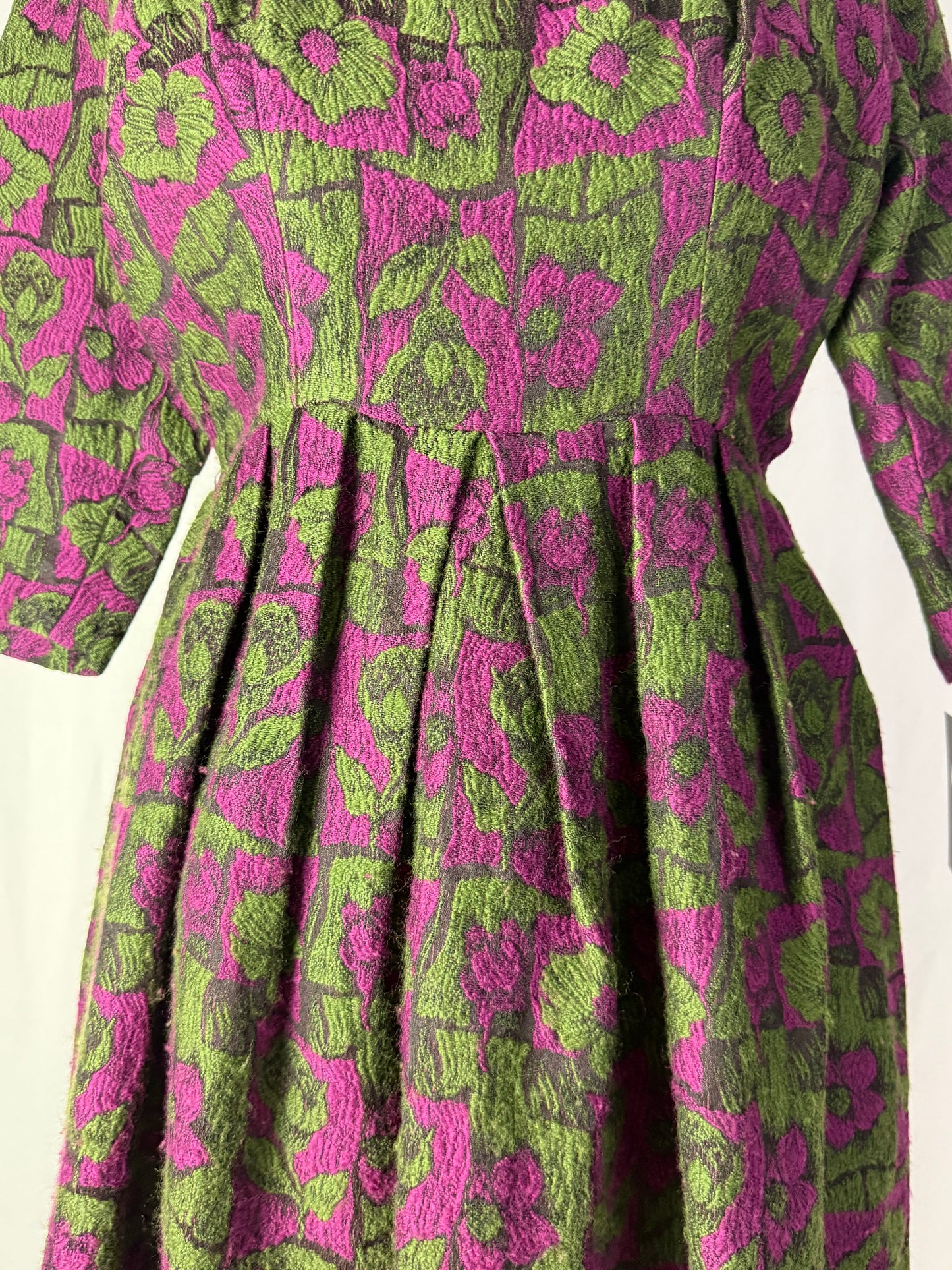 Abito fine anni ‘50 verde e viola - TG. 40