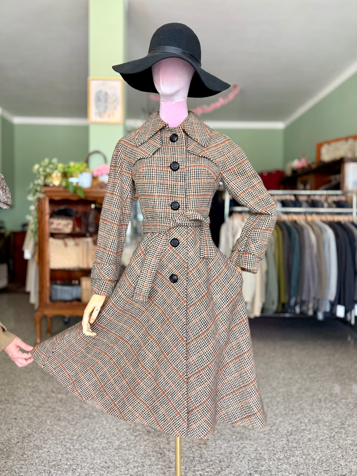 Princess coat anni ‘70 pied de poule - TG. 38