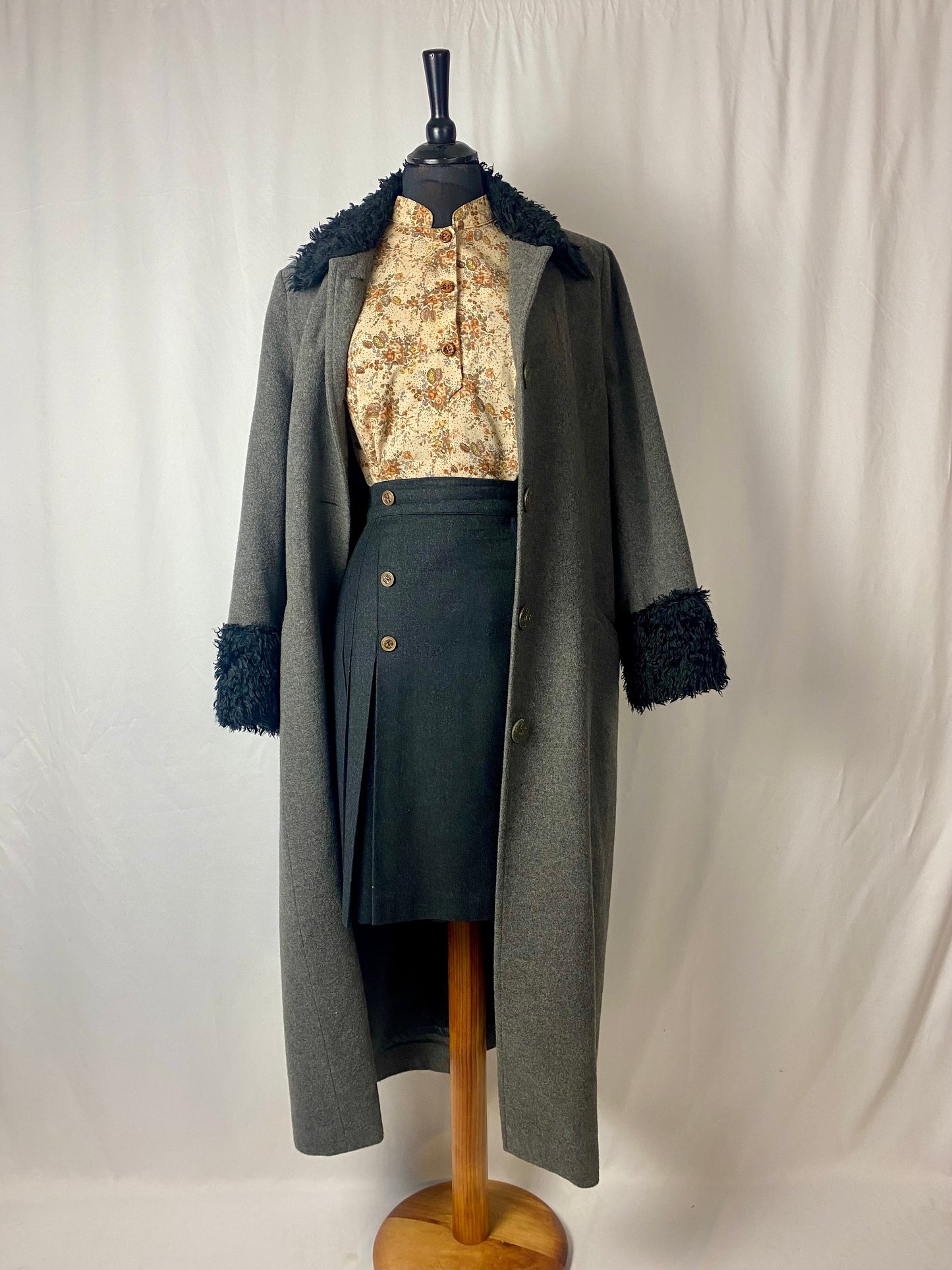 Cappotto lungo grigio in lana - TG. 42/44