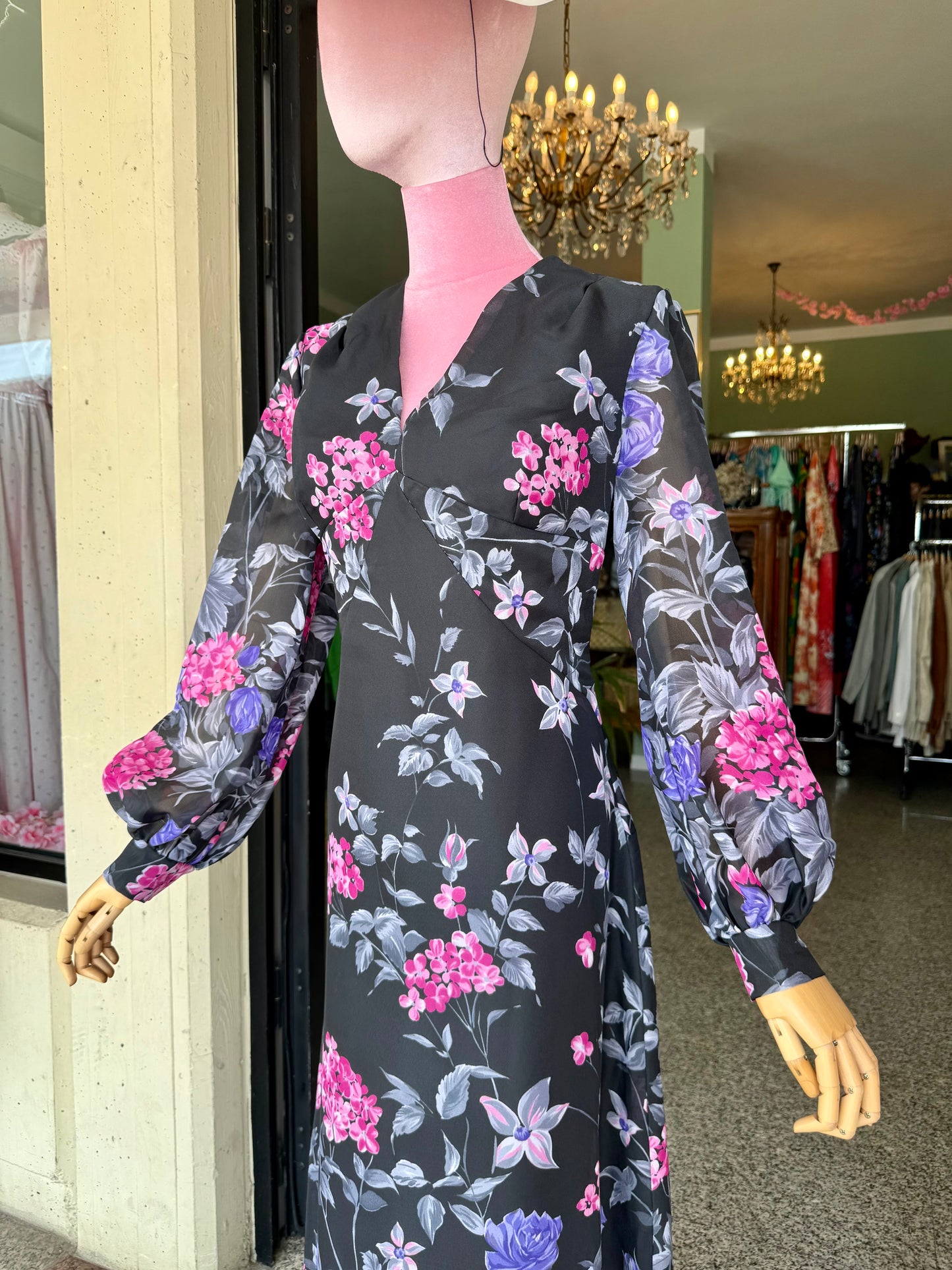 Maxi dress anni ‘70 floreale - TG. 44/46