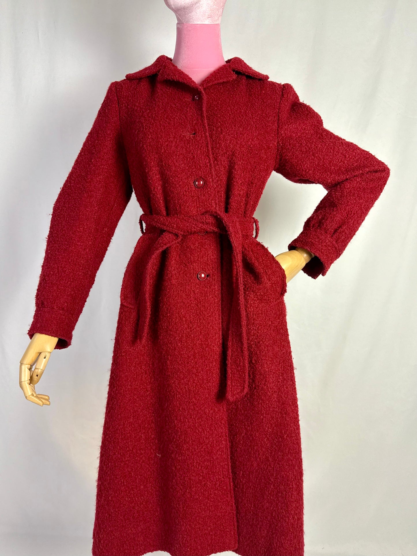 Cappotto anni ‘70 borgogna - TG. 38