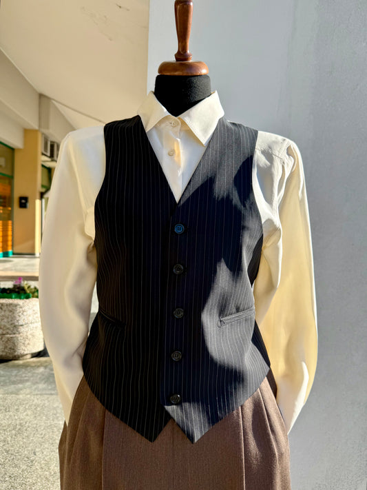 Gilet classico nero gessato - TG. 40
