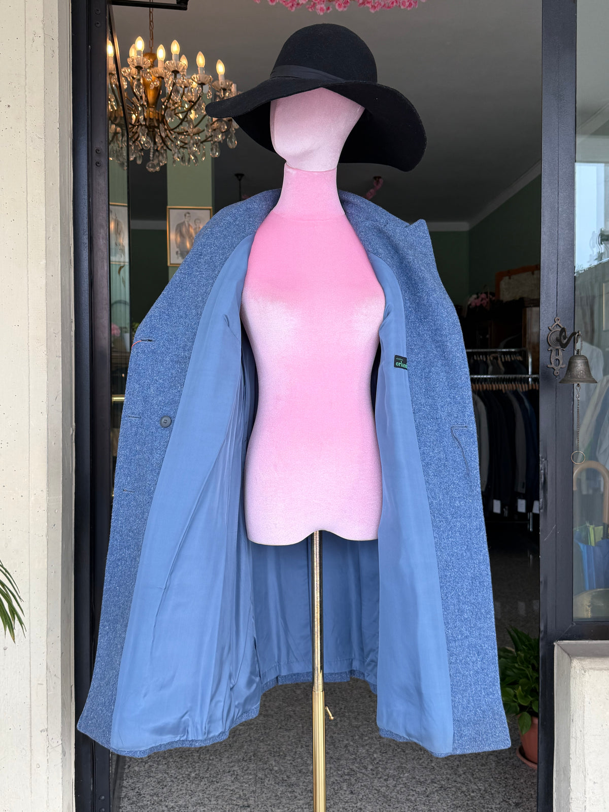 Cappotto NOS ceruleo pura lana vergine - TG. 40/42