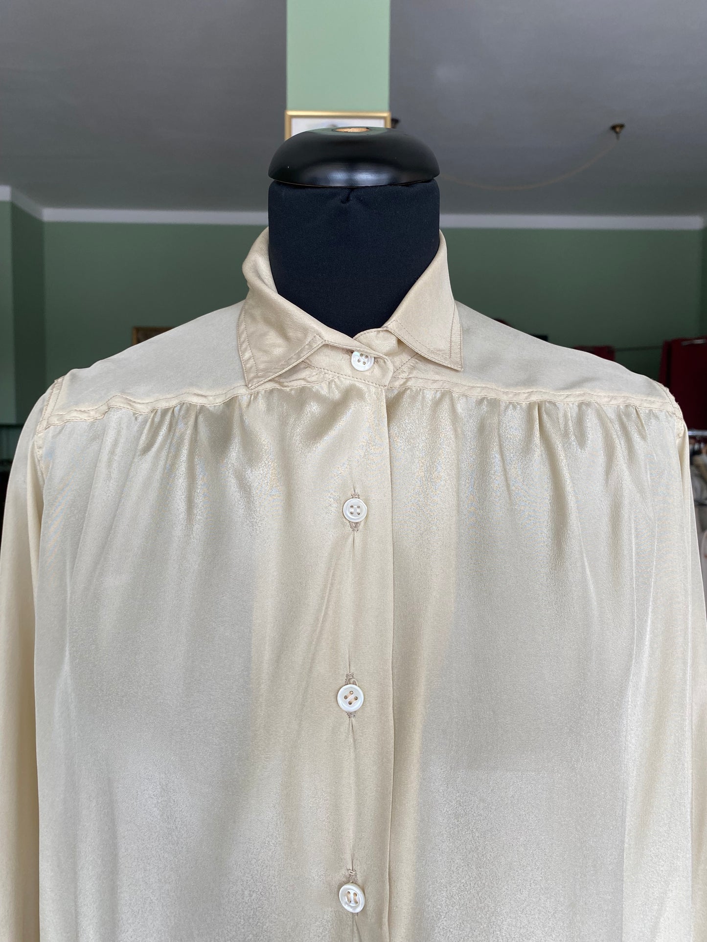 Camicia champagne in misto seta - TG. 38/40