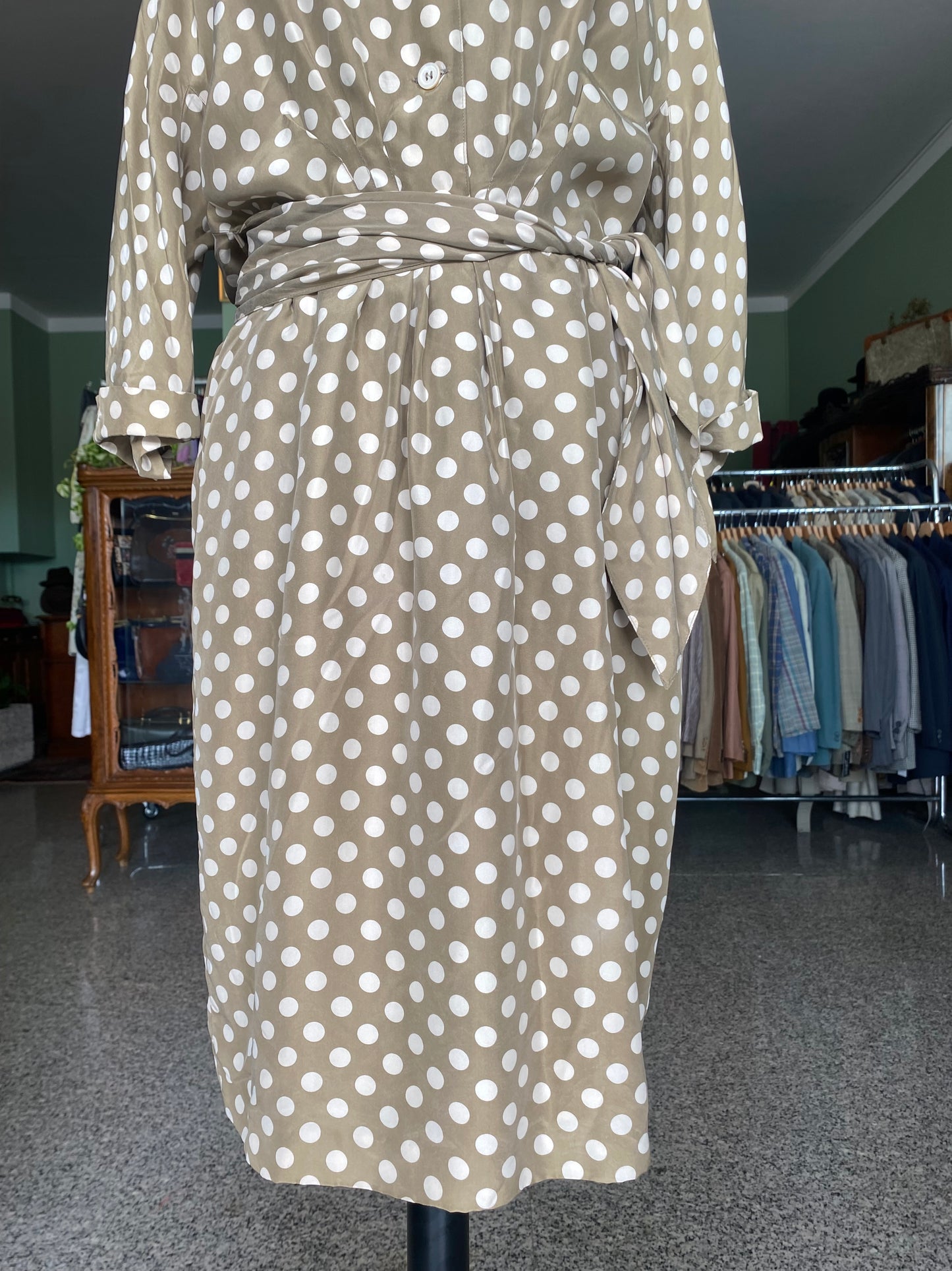 Abito in seta a pois - TG. 46 circa