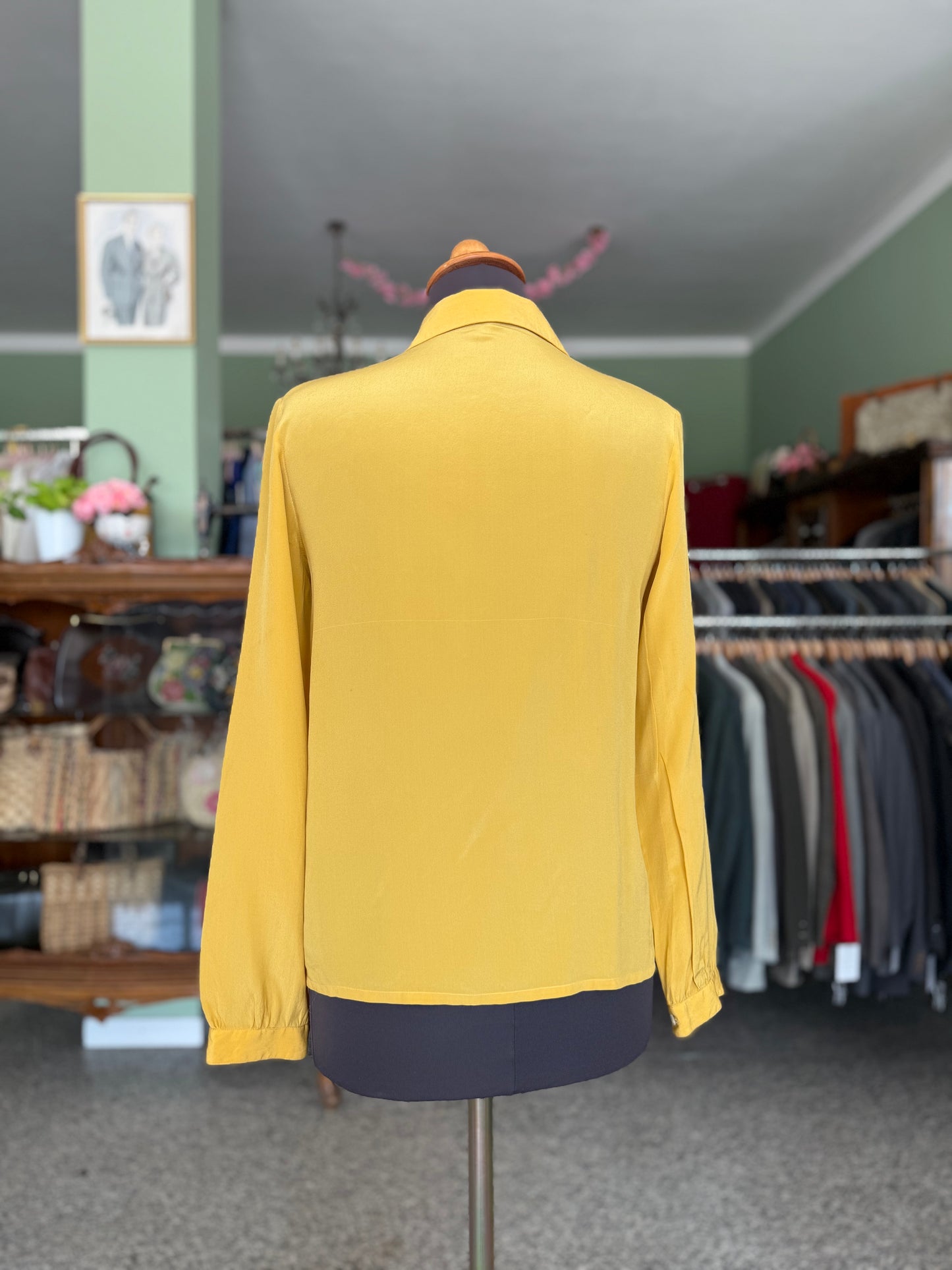 Camicia senape in pura seta - TG. 38