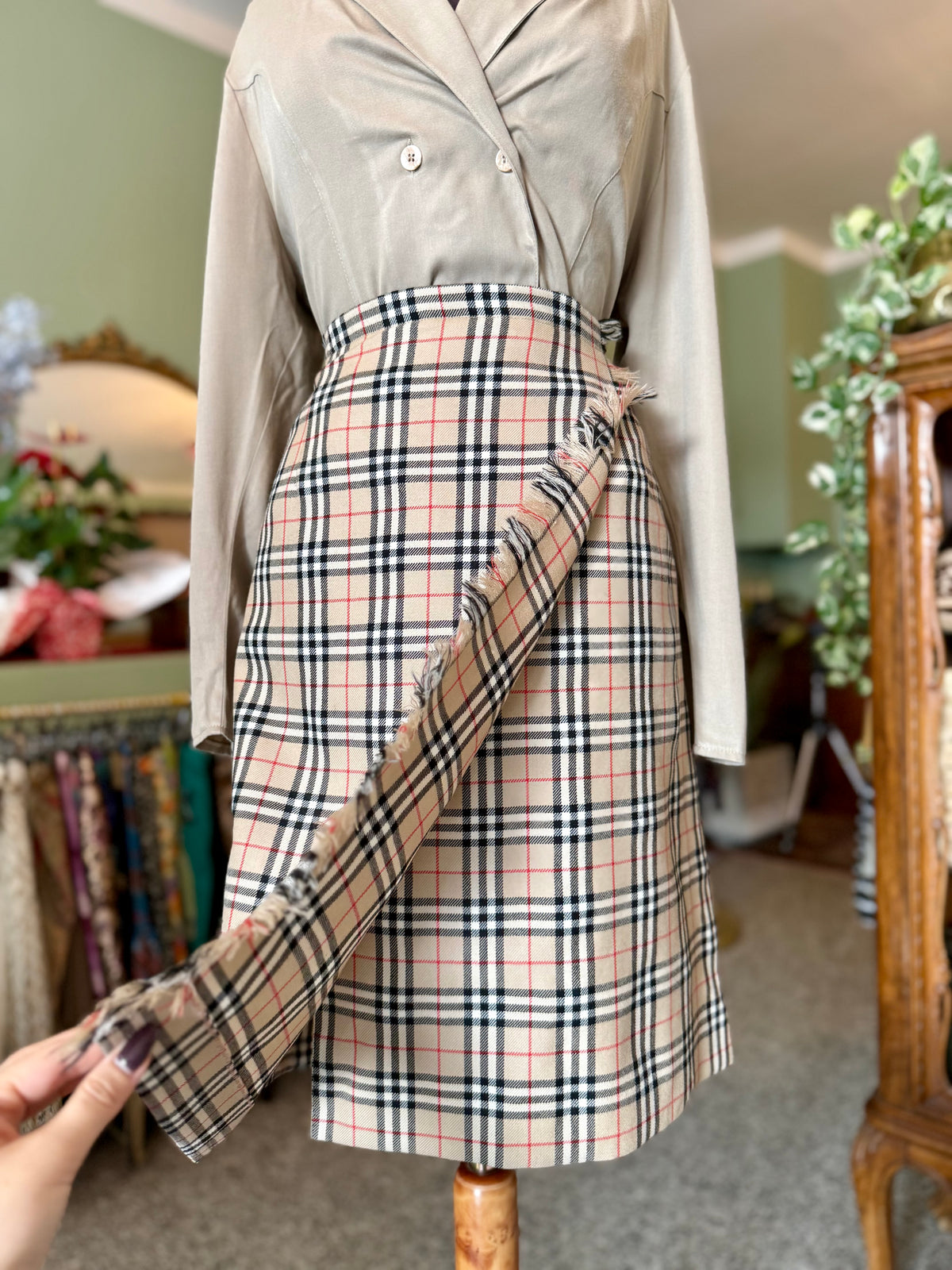Gonna in tessuto tipo Burberry- TG. 46