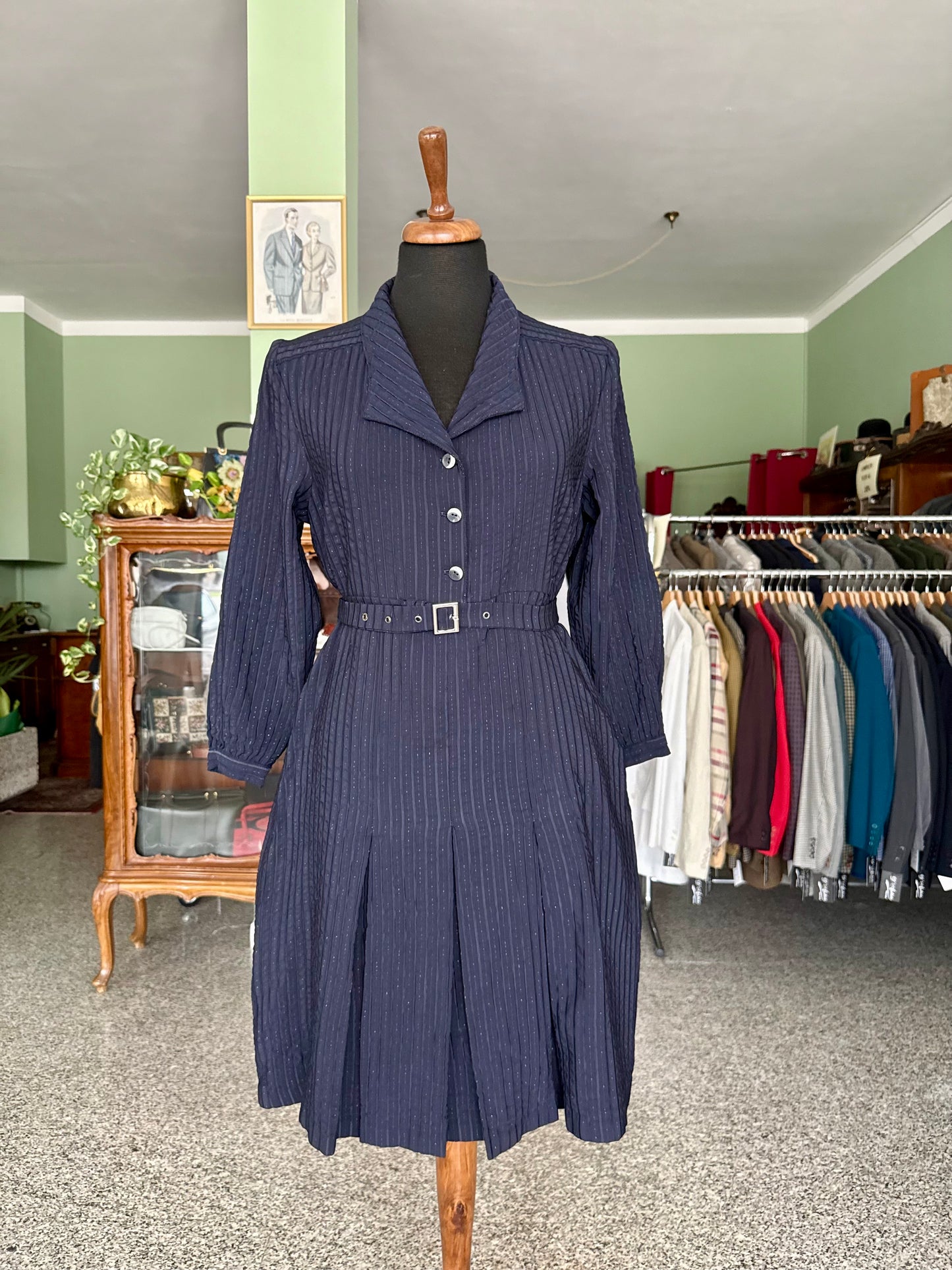 Abito blu navy con riga argento - TG. 46