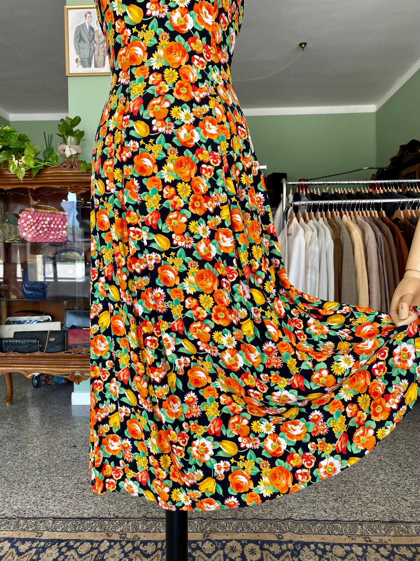 Abito con stampa floreale - TG. 38/40 con poco seno