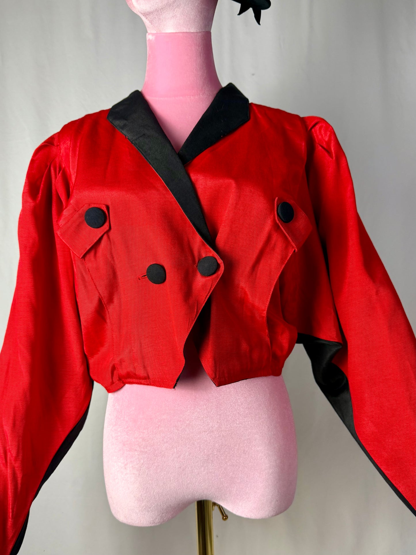 Bolero anni ‘80 bicolore rosso e nero - TG. 40