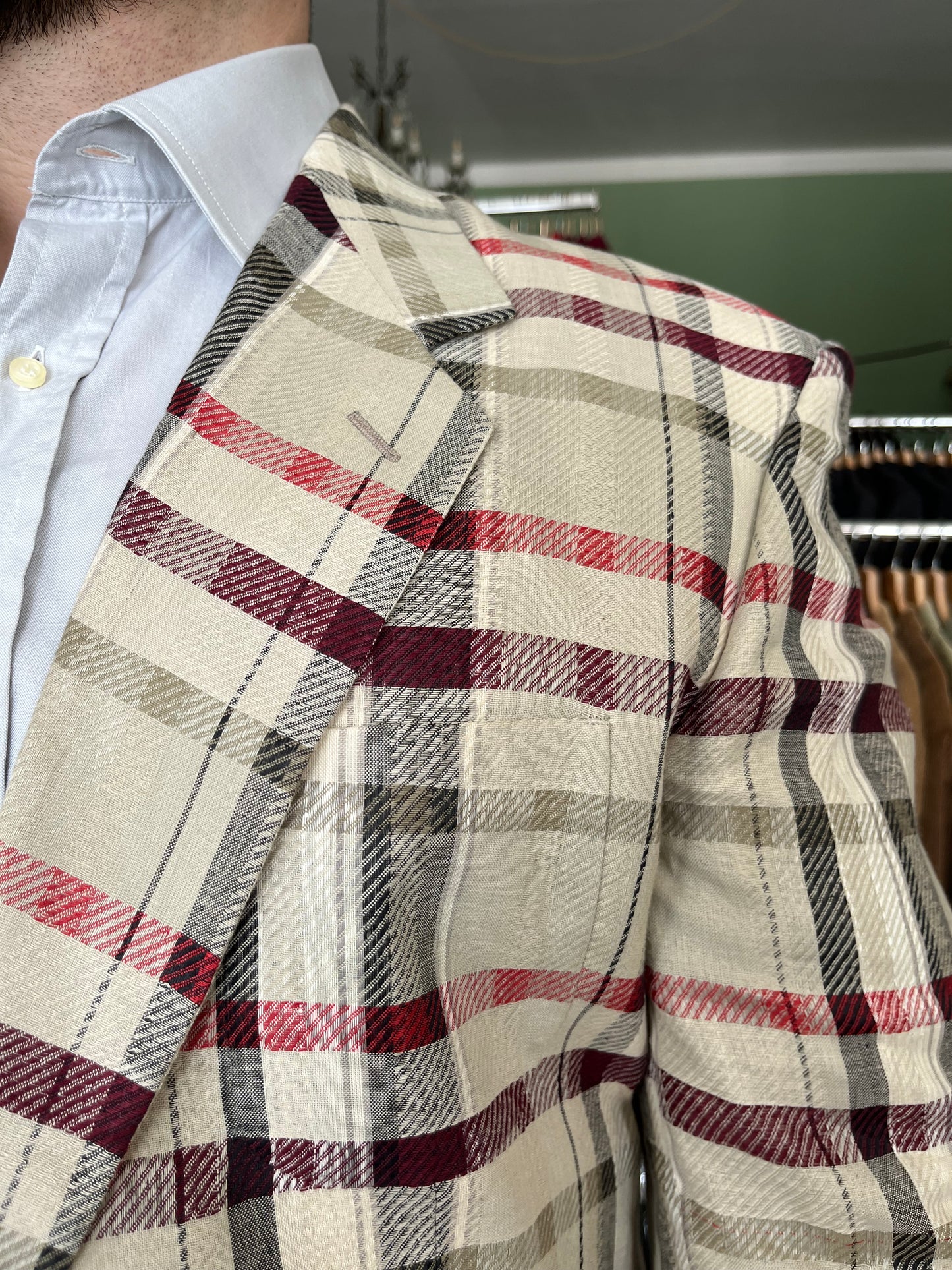 Giacca anni ‘80 in lino/cotone NOS tg. 52