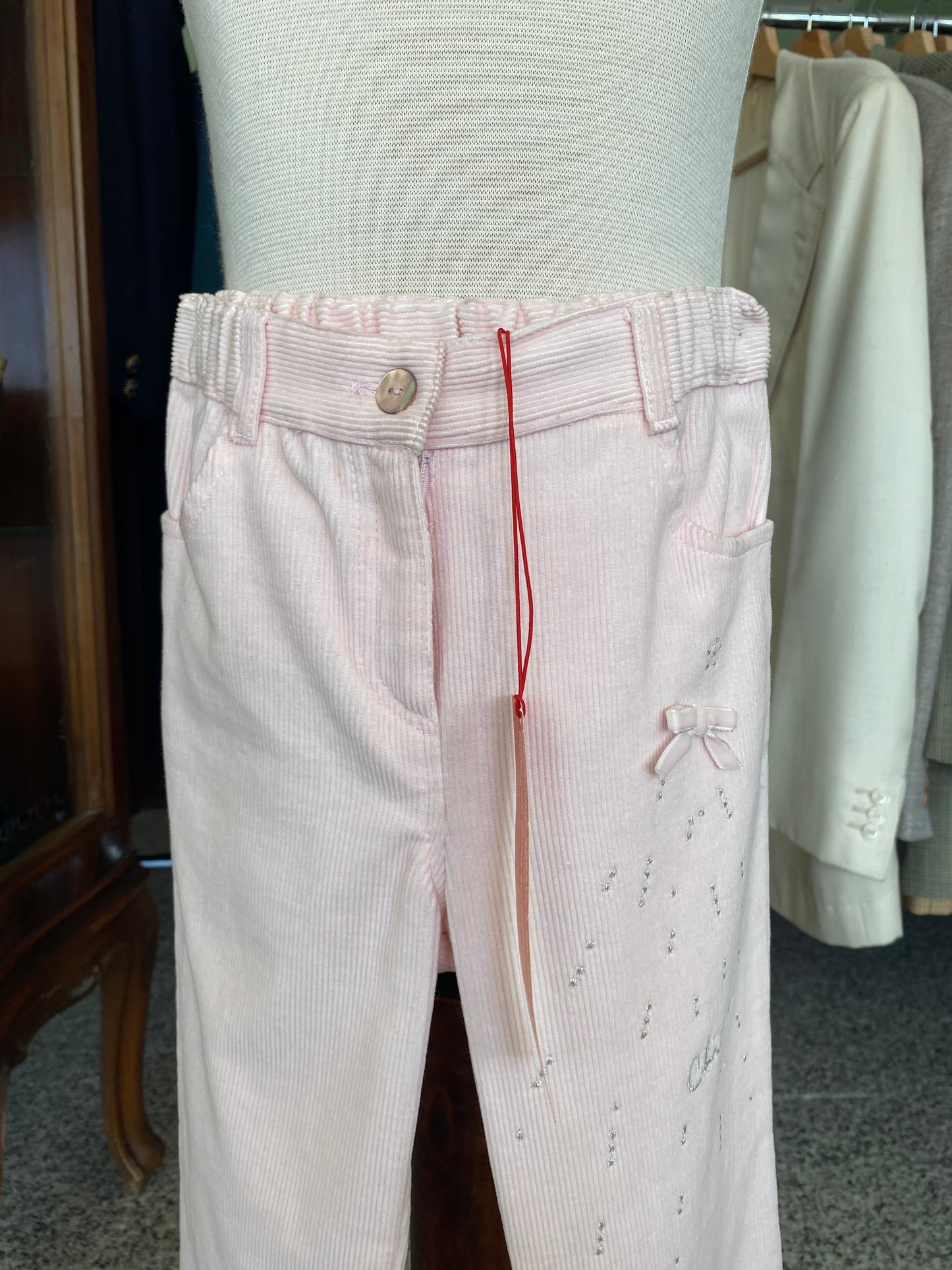 Pantaloni in velluto rosa - 5 anni