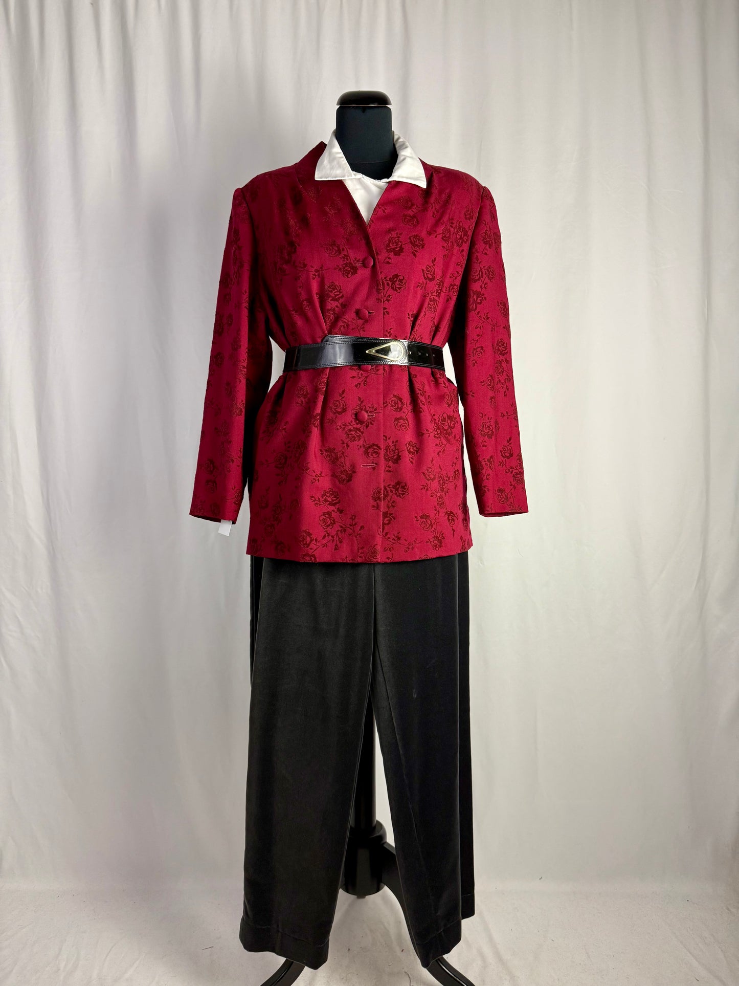 Giacca sartoriale con rose in velluto - TG. 46