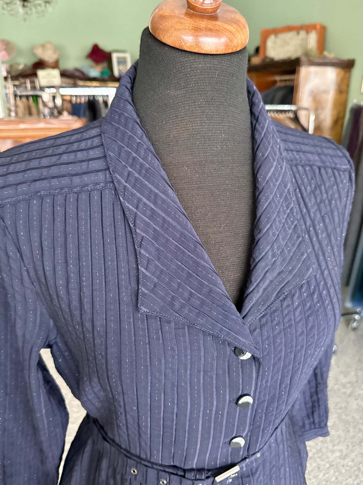 Abito blu navy con riga argento - TG. 46