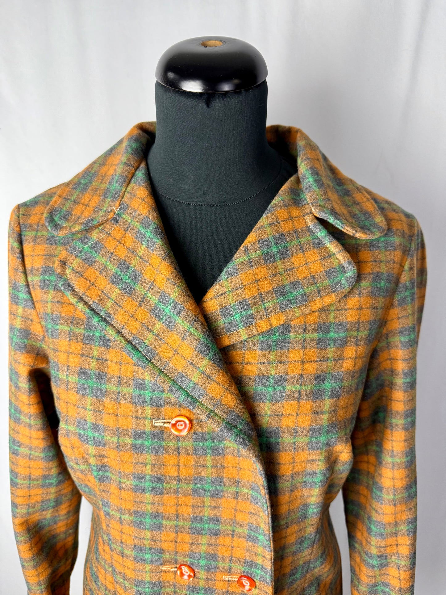 Abito sartoriale anni ‘60/‘70 in lana a quadri - TG. 42