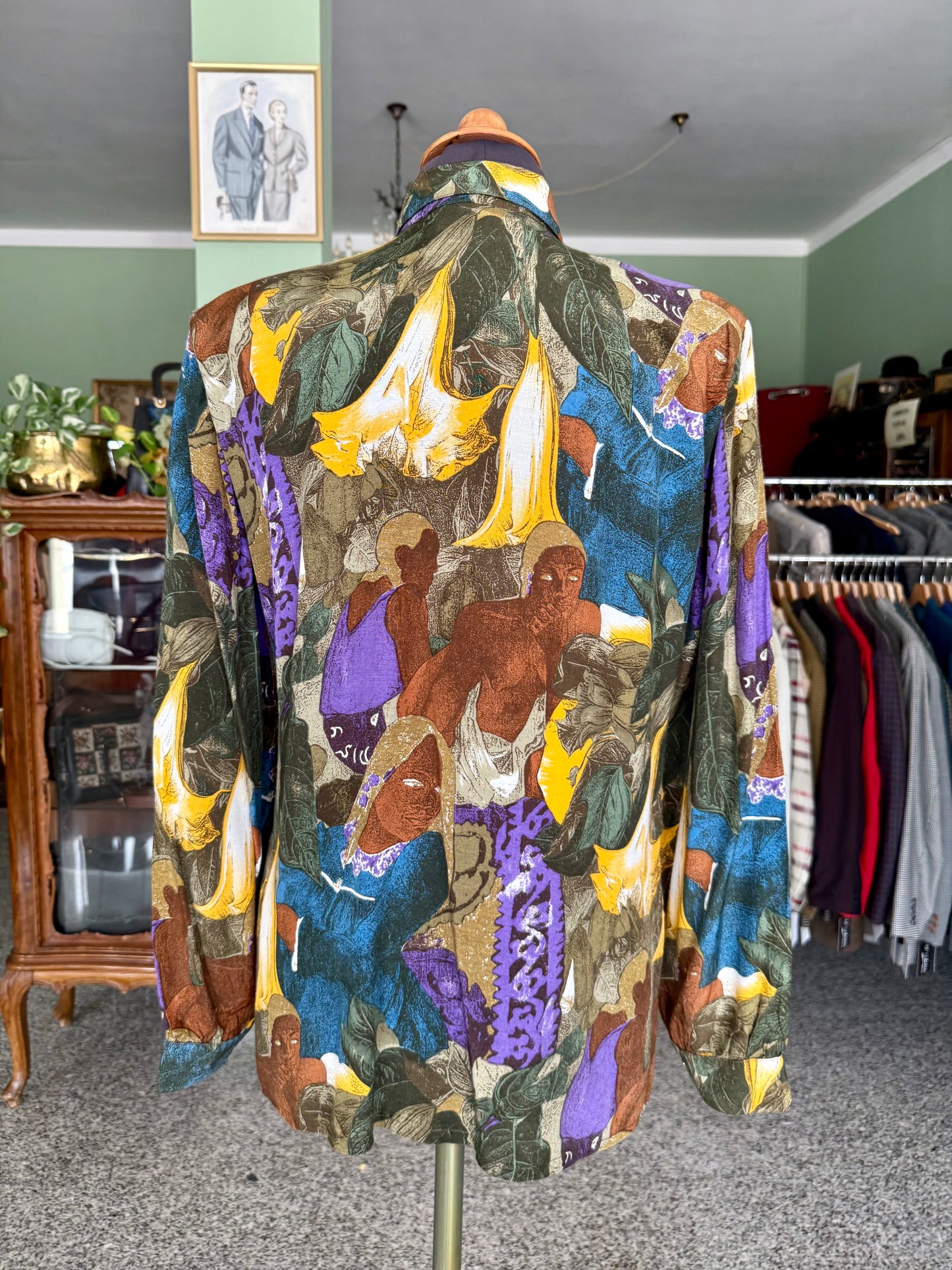 Camicia anni ‘80 con volti stilizzati - TG. 44/46